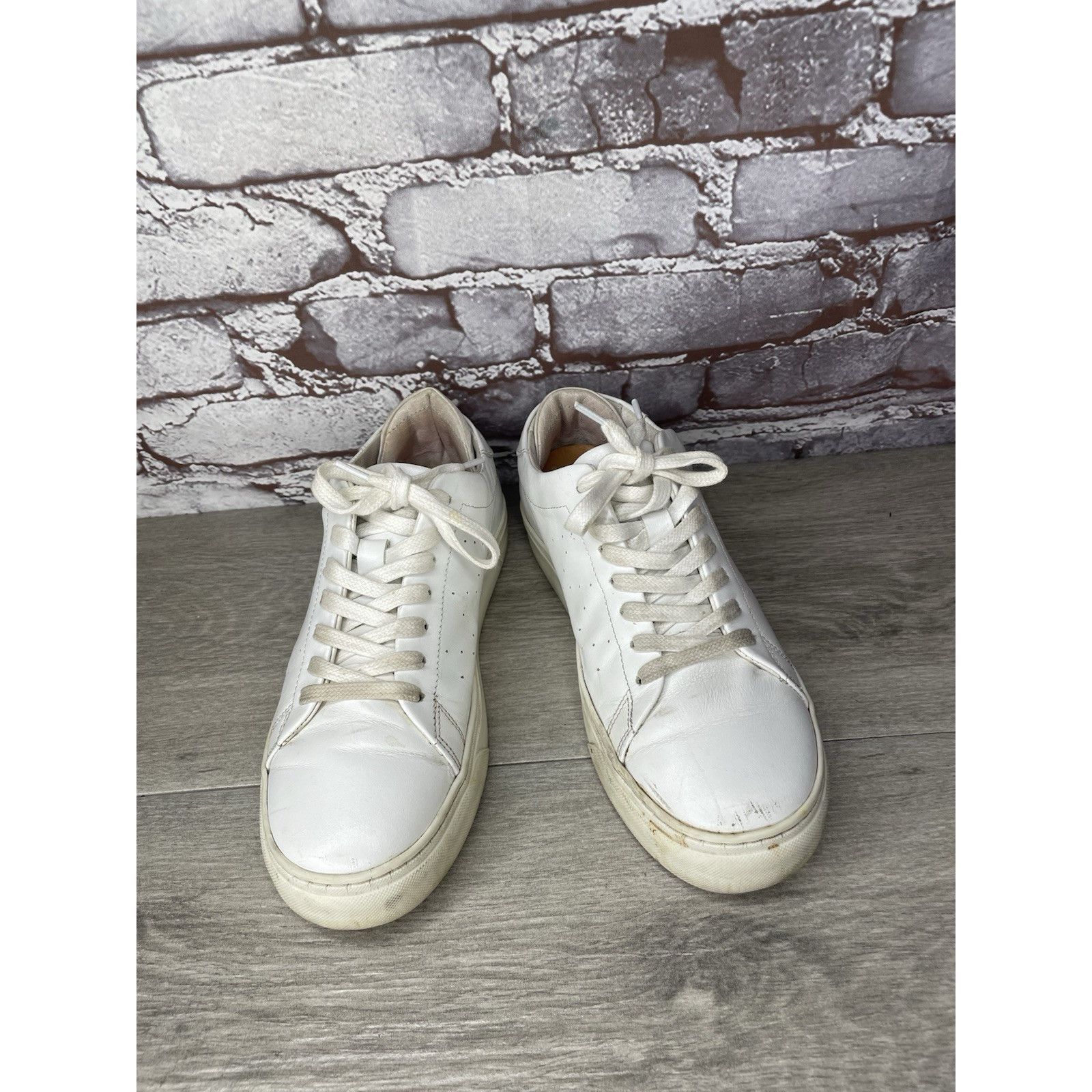 ALBA Alma Mater White Leather Lace Up Casual Sneakers Women’s Sz Size US 6.5 / IT 36.5 - 2 Thumbnail