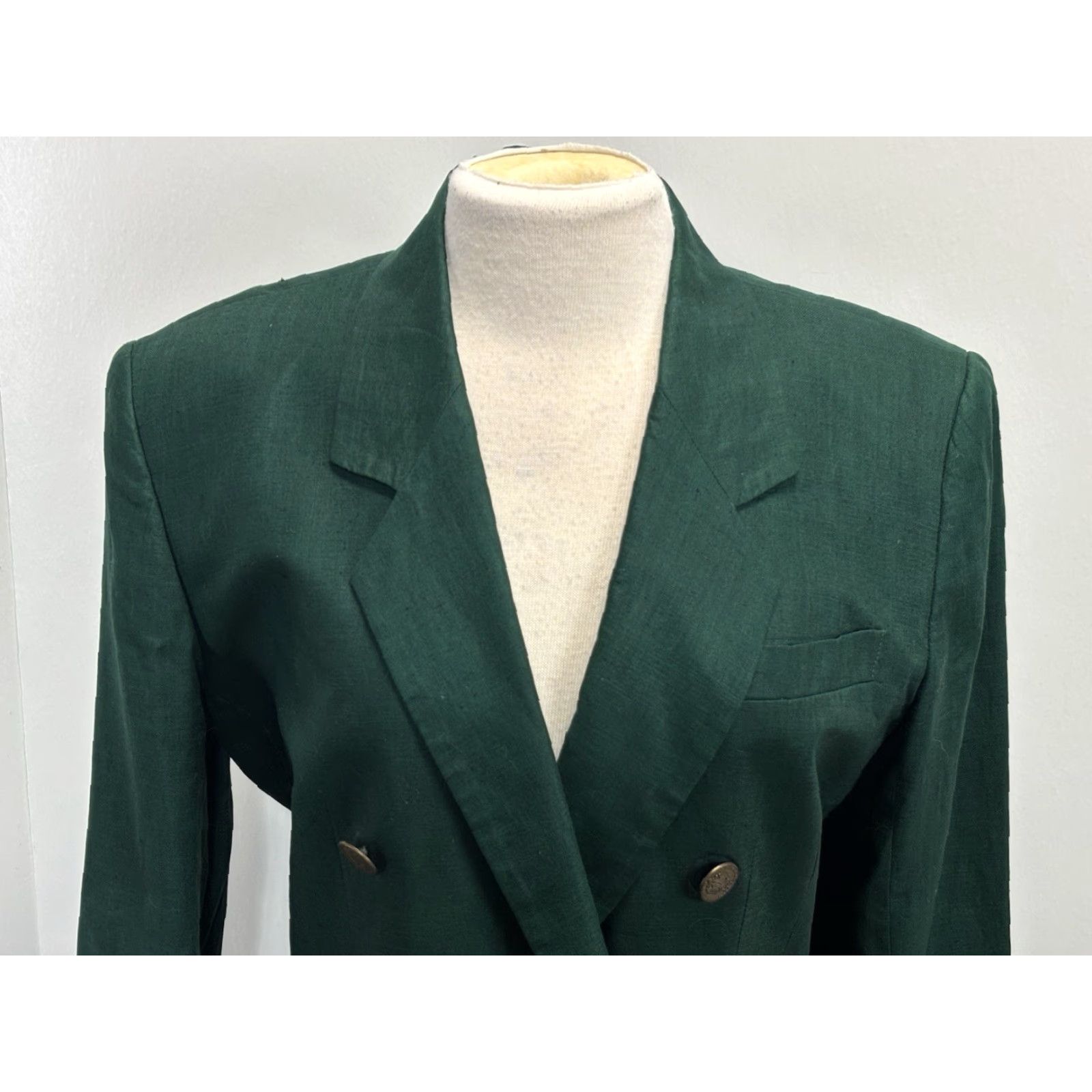 Jones New York VINTAGE Jones New York Linen Blazer Jacket Women’s Green Size 8 1990s Double Breasted Peak Size M / US 6-8 / IT 42-44 - 5 Thumbnail