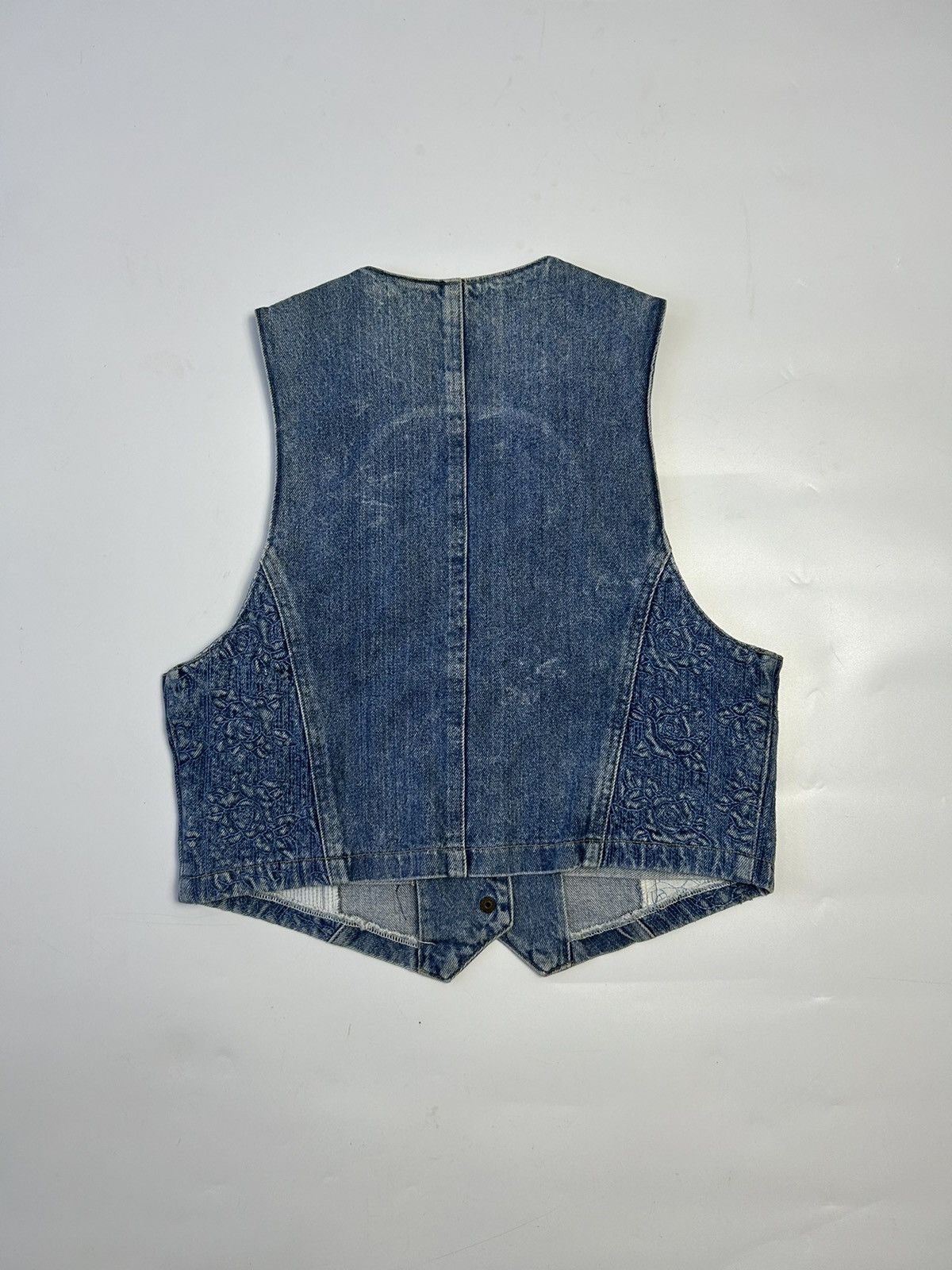 Japanese Brand EMBROIDERY DENIM VEST Size ONE SIZE - 3 Thumbnail