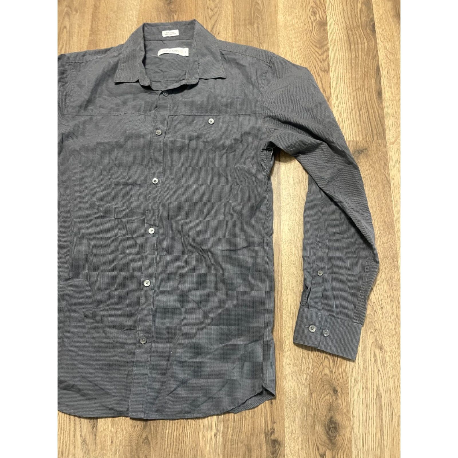 Calvin Klein Calvin Klein Shirt Mens Size Small Grey Long Sleeve Button Up Shirt Size US S / EU 44-46 / 1 - 4 Thumbnail