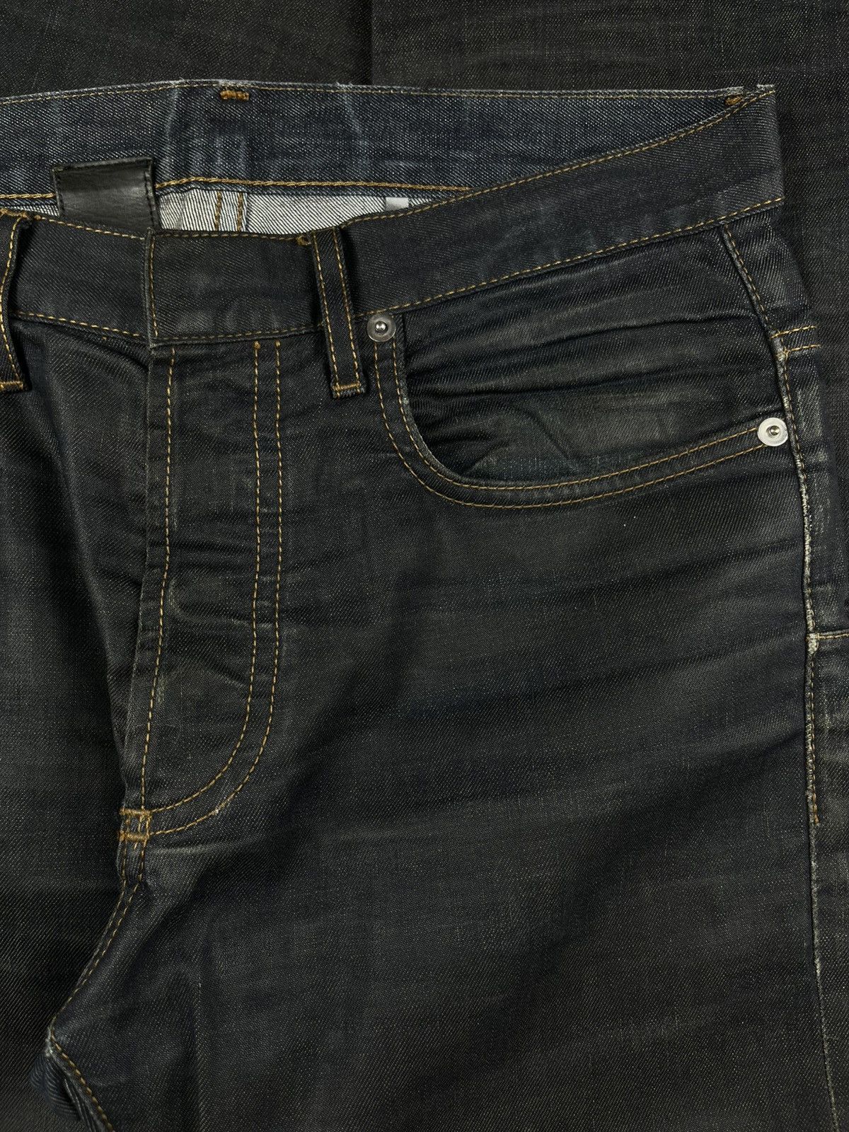 Dior SS10 Dior Homme Black Wax Coated Denim Jeans Size US 29 - 3 Thumbnail