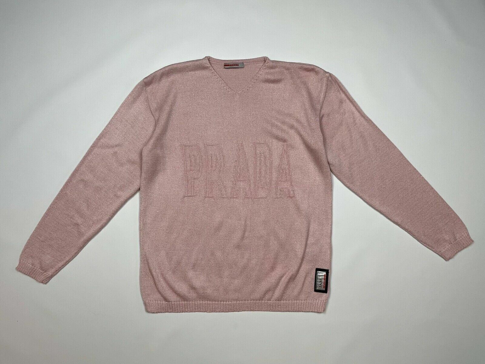 Prada Prada HNT Knit V-Neck Sweater Pullover Womens Size L / US 10 / IT 46 - 1 Thumbnail