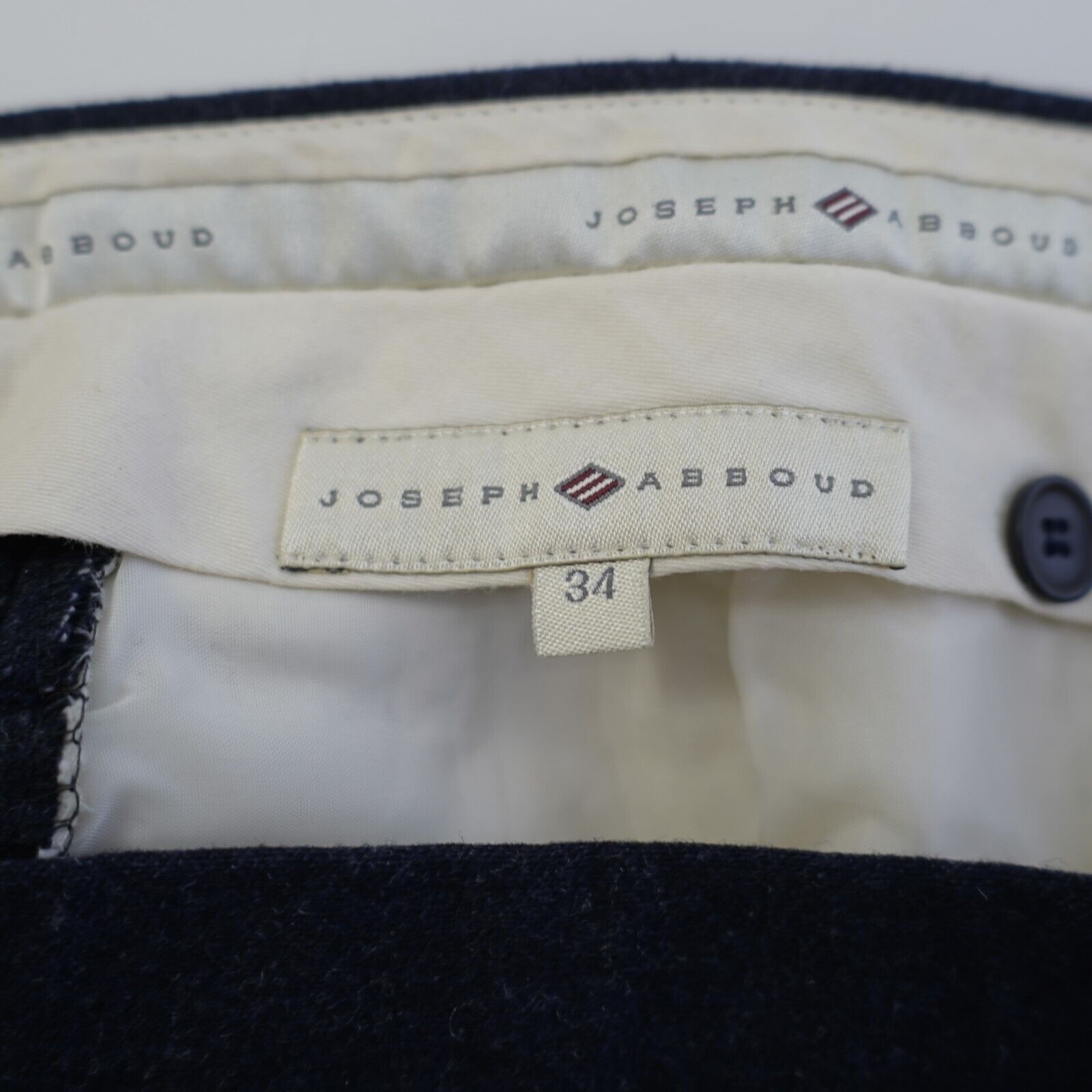 Joseph Abboud Joseph Abboud Flannel Wool Blue Flat Front Dress Pants 34/32 Size 34R - 5 Thumbnail