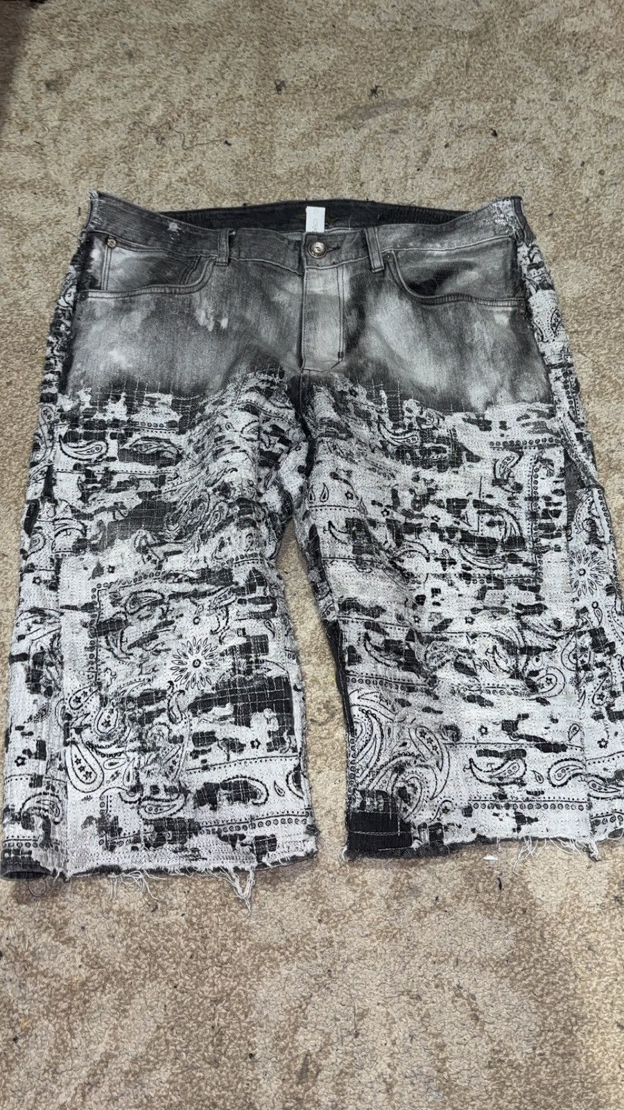 Ends Repair × Kapital White boro denim shorts Size US 36 / EU 52 - 1 Thumbnail