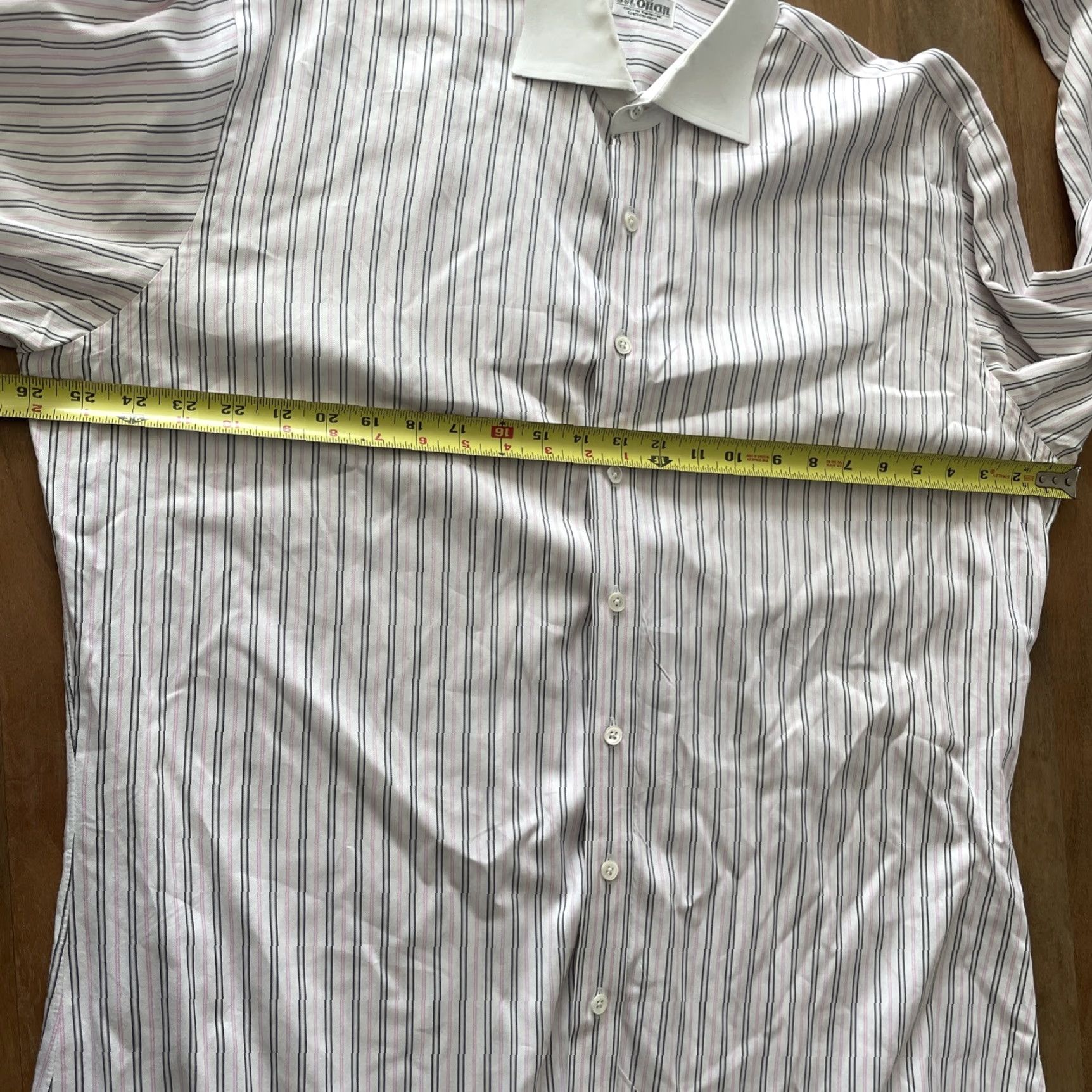 Vintage Mohan Custom Tailors Dress Shirt Mens 2XL Striped Button Up French Cuff Size 48R - 7 Thumbnail