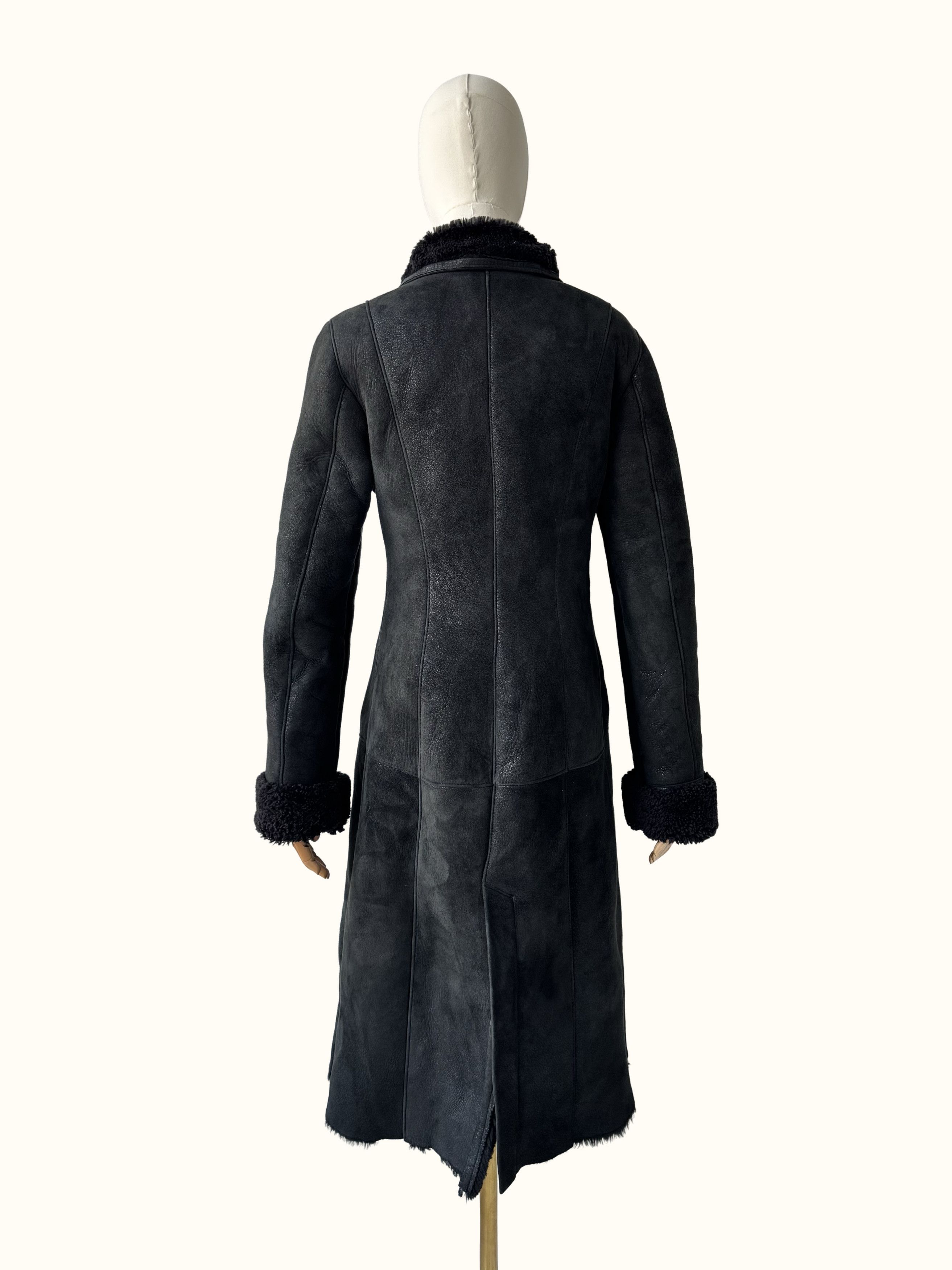 Vintage Vintage Real Sheepskin Coat (B550) Size S / US 4 / IT 40 - 4 Thumbnail