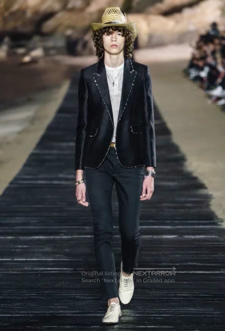 Saint Laurent Paris Saint Laurent Paris Dark Patterned Brocade Sequin Suit Size US S / EU 44-46 / 1 - 7 Thumbnail