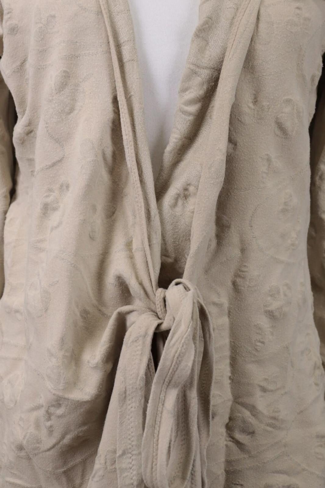 Designer Gudrun Sjoden Beige Floral Lagelook Cardigan Sweater Size L Size L / US 10 / IT 46 - 4 Thumbnail