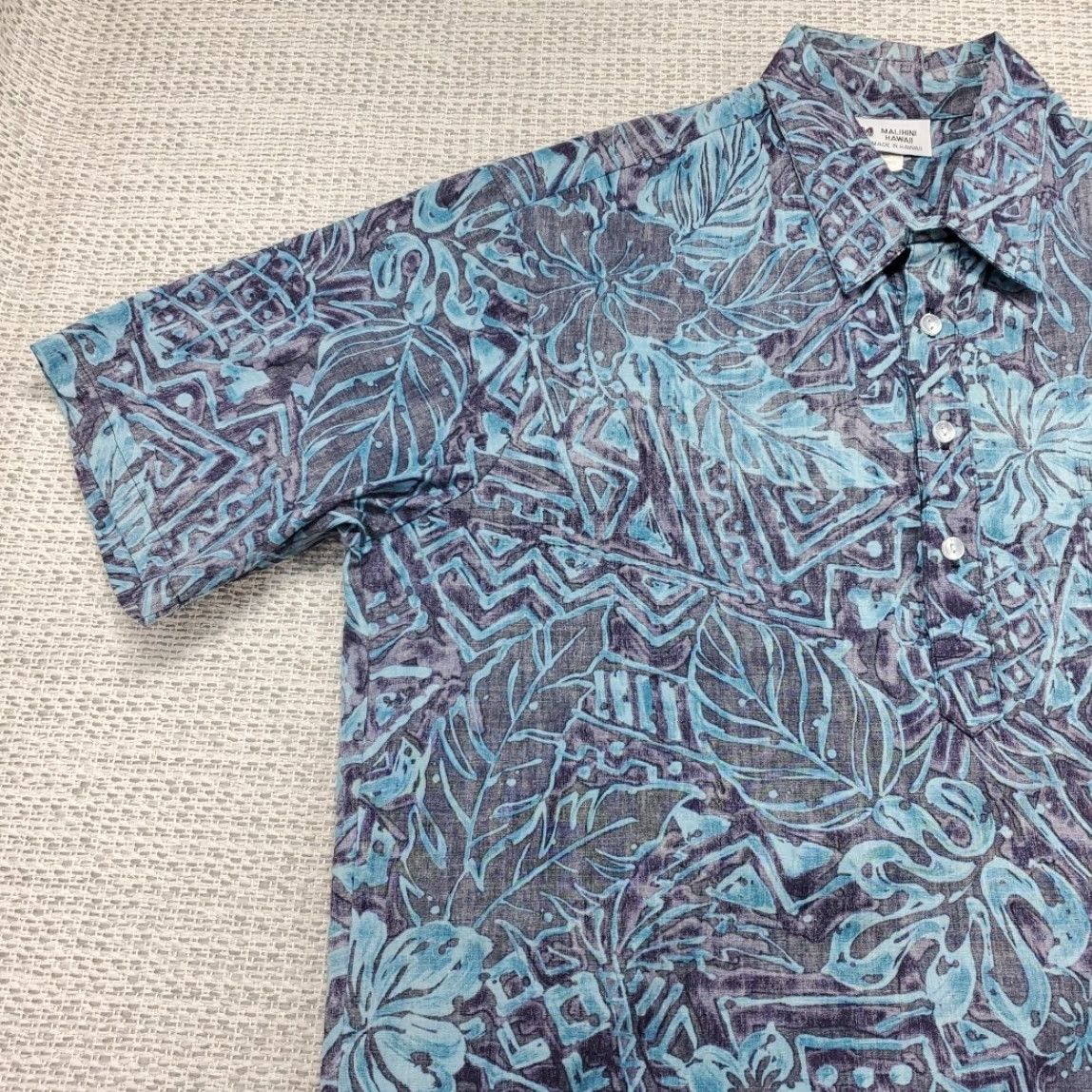 Vintage VINTAGE Malihini Hawaii Shirt Mens L Polo Floral Short Sleeve 1980s Blue Cotton Hawaiian Mens Size US M / EU 48-50 / 2 - 3 Thumbnail