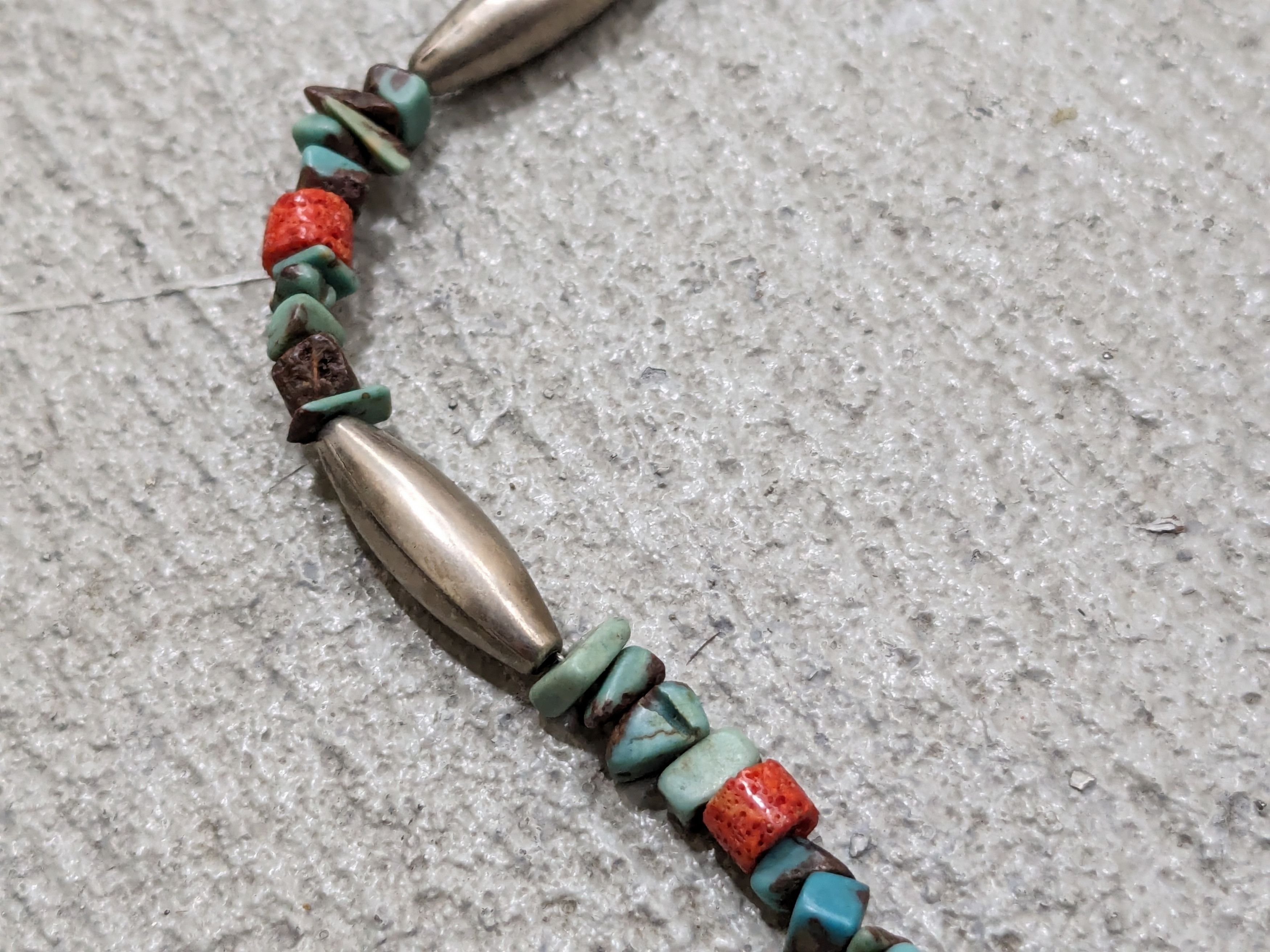 Jewelry Sterling Silver Necklace Turquoise Eagle Native Coral Size ONE SIZE - 11 Thumbnail