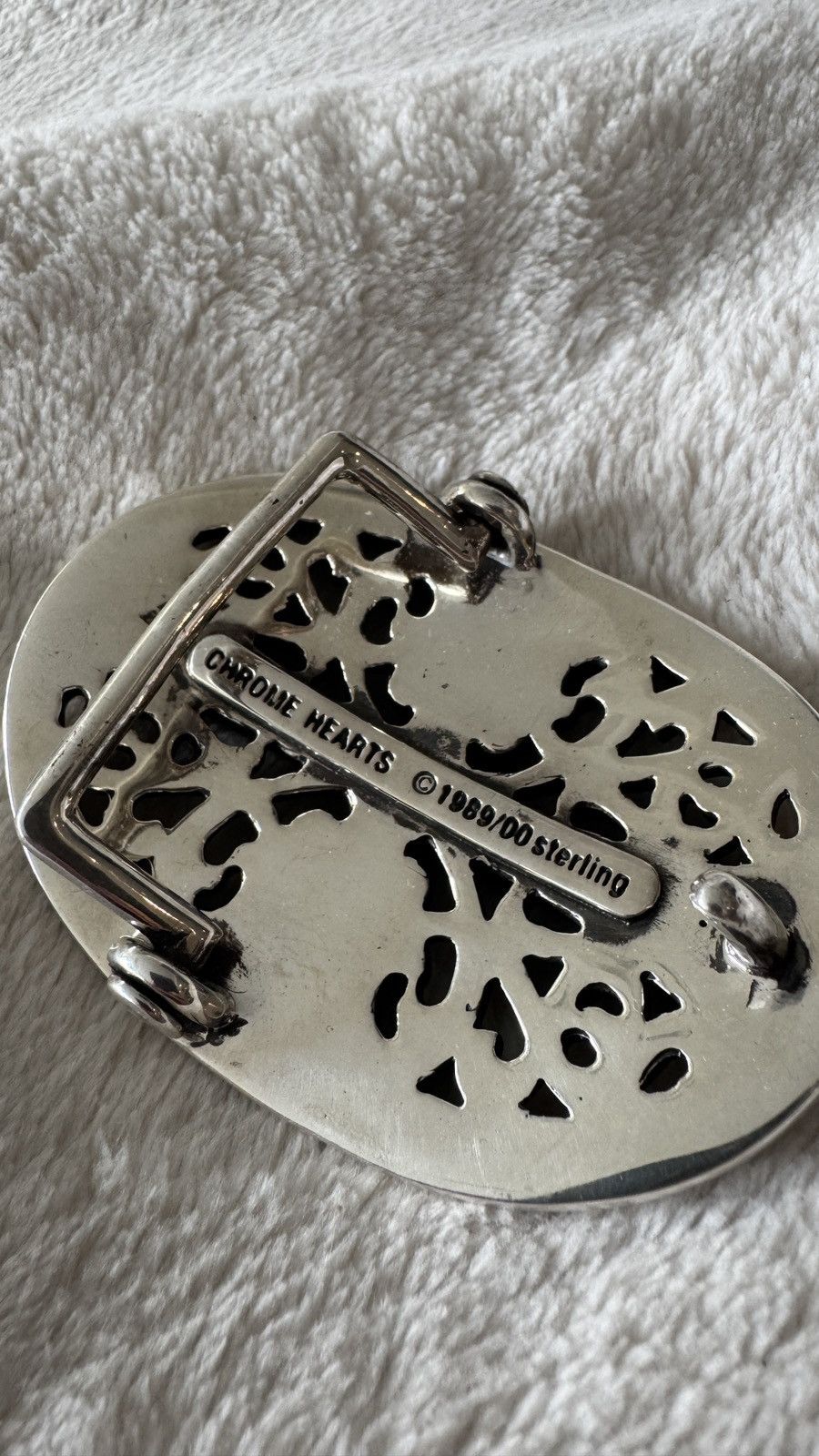 Chrome Hearts Chrome Hearts Silver Oval Keeper Buckle + Leather Belt Size 32 - 2 Thumbnail