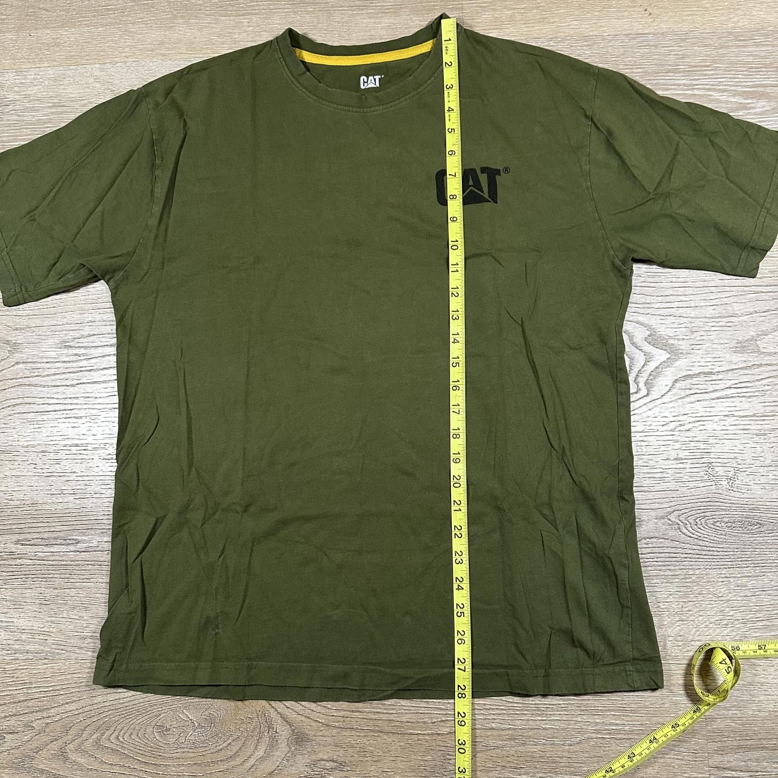 Caterpillar CAT Mens T-shirt Large Green workwear graphic Size US L / EU 52-54 / 3 - 7 Thumbnail