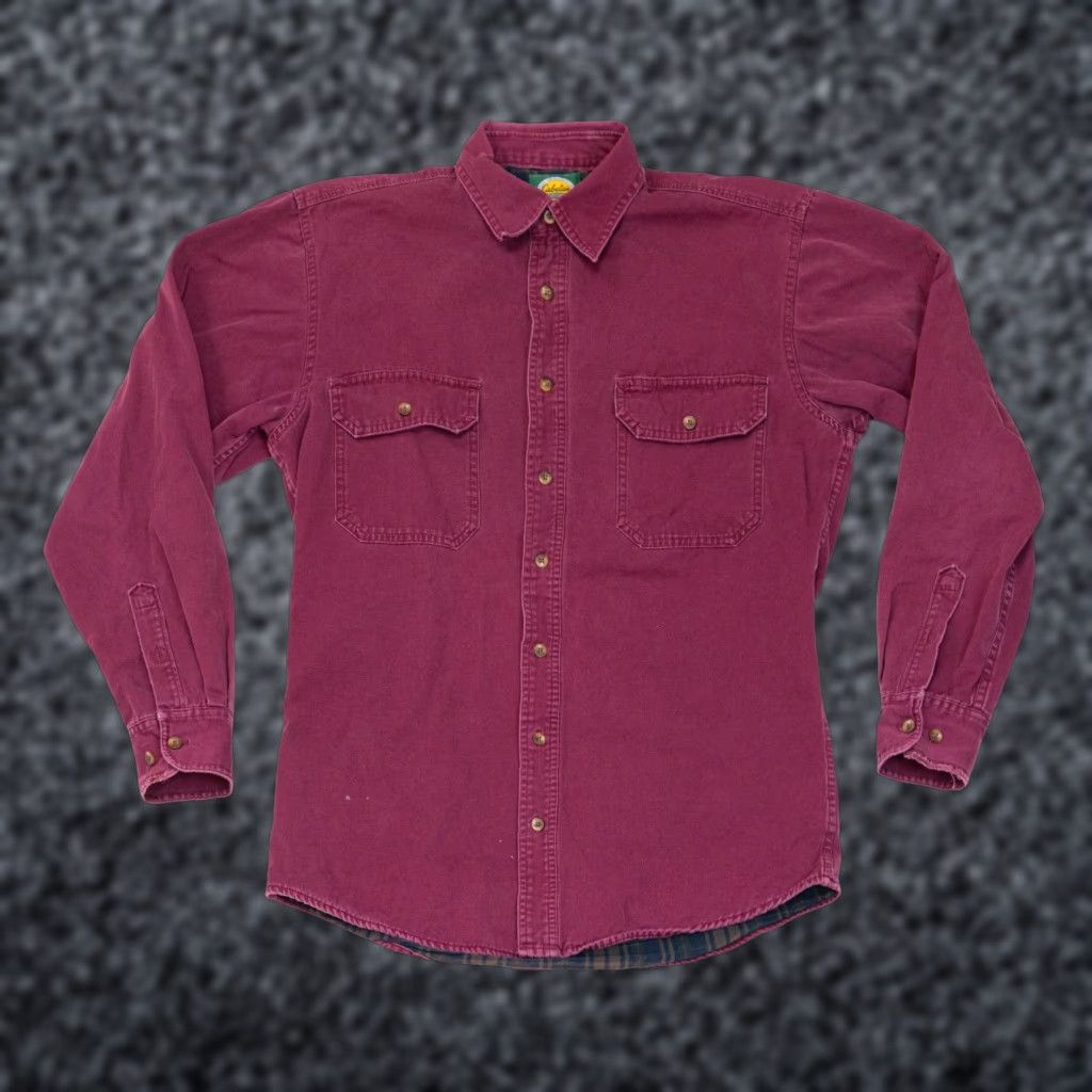 Vintage VINTAGE Cabela's Canvas Flannel Lined Shacket Shirt Jacket Mens M Tall Red Chore Barn Shacket Shirt Jacket Mens M Tall Red Distressed 90s Cowboys Barn Size US M / EU 48-50 / 2 - 1 Thumbnail