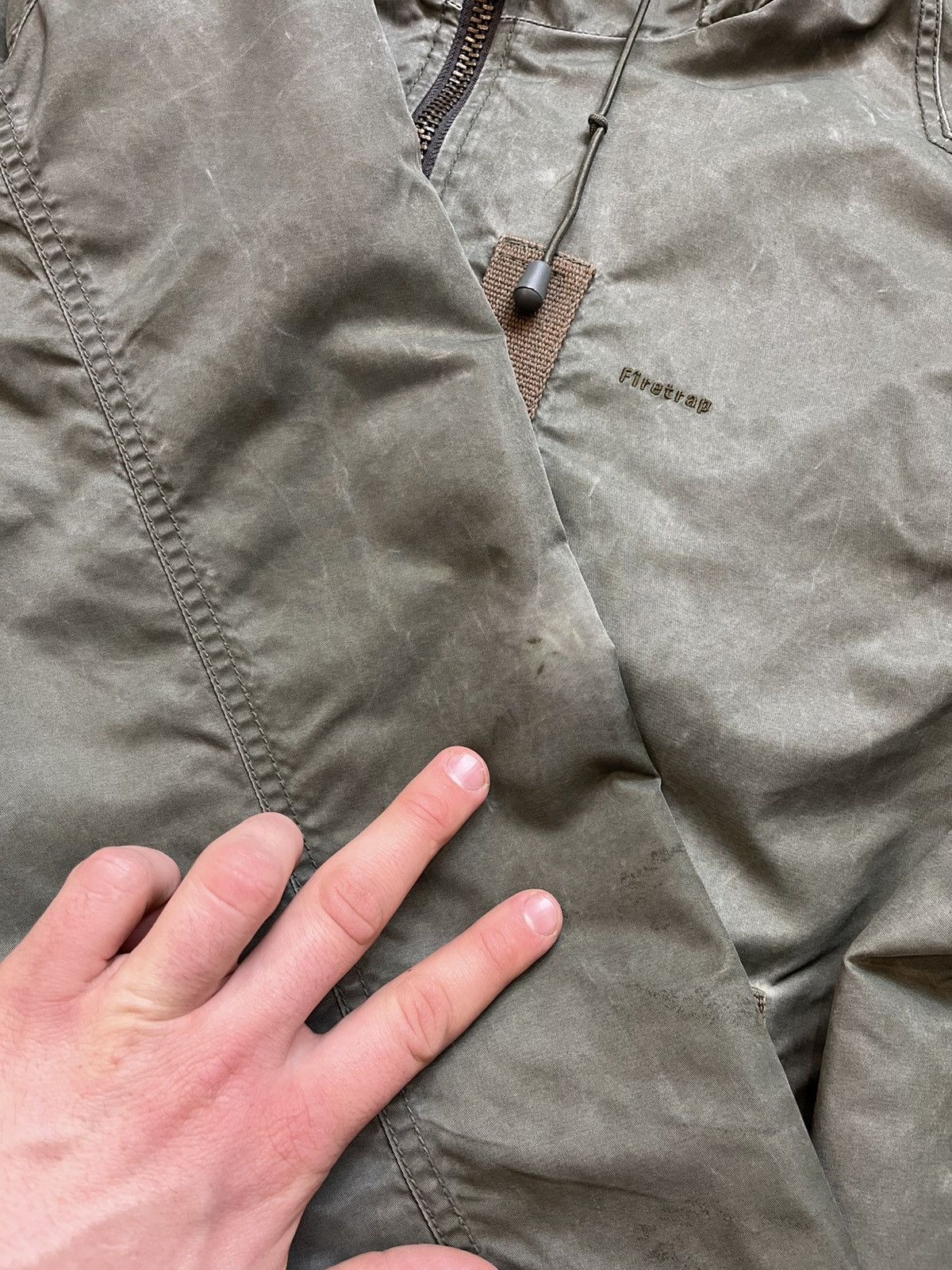 Firetrap × Vintage Vintage Fitetrap Y2K military jacket waxed style green Camo Size US XXL / EU 58 / 5 - 15 Thumbnail