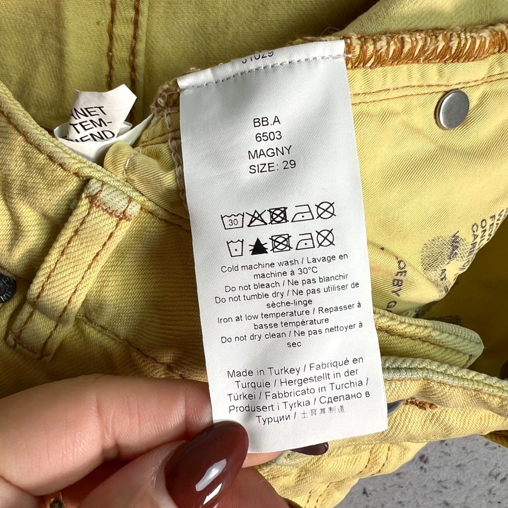 Ganni Ganni Jeans Womens 29 Yellow Organic Cotton High-Waisted Straight-Leg 5-Pocket Denim Inseam 31 Vintage No/Used Mens? No. Size 29" - 4 Thumbnail
