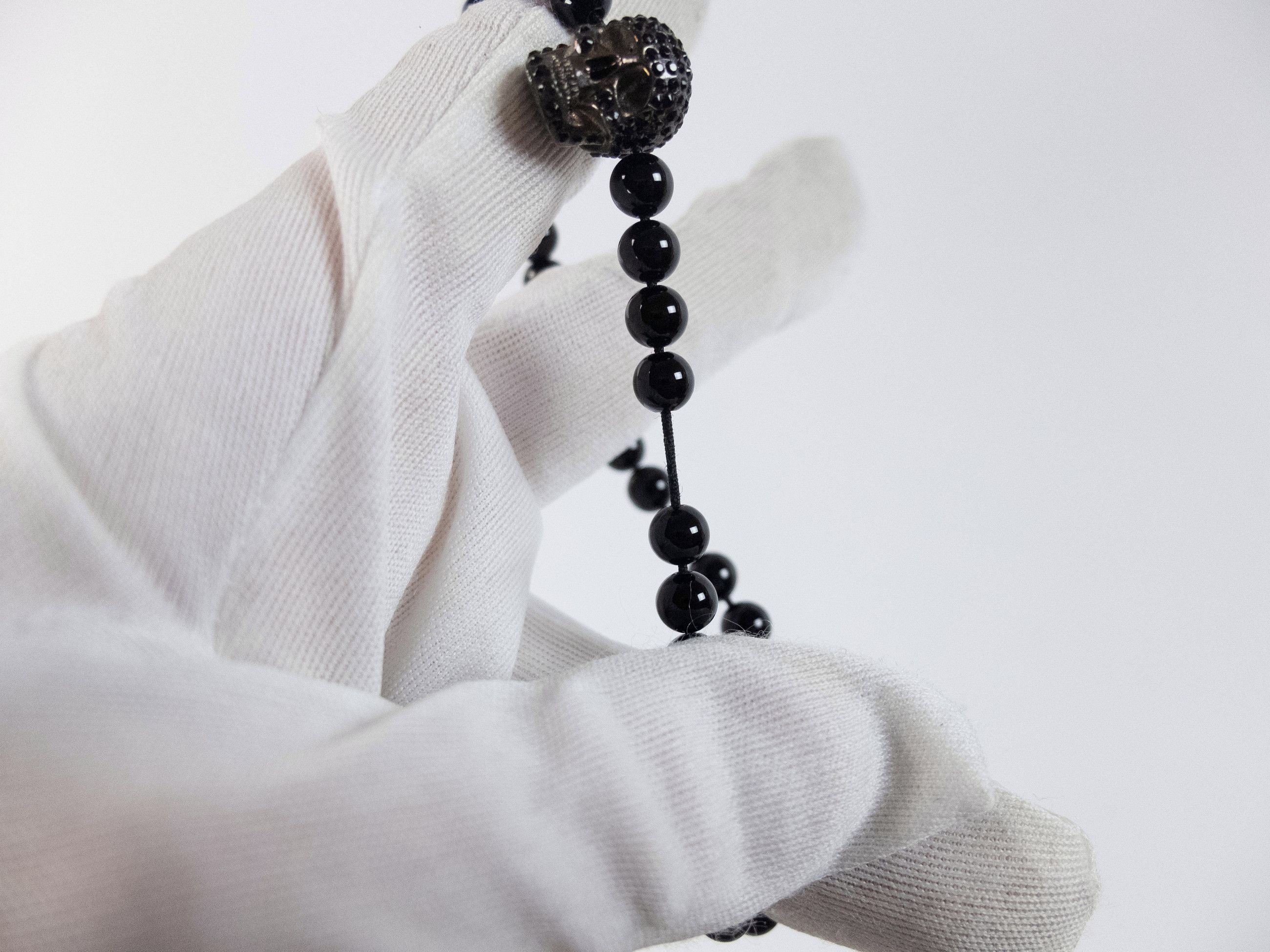Alexander McQueen ALEXANDER MCQUEEN black Pave crystalized skull bracelet q Size ONE SIZE - 7 Thumbnail