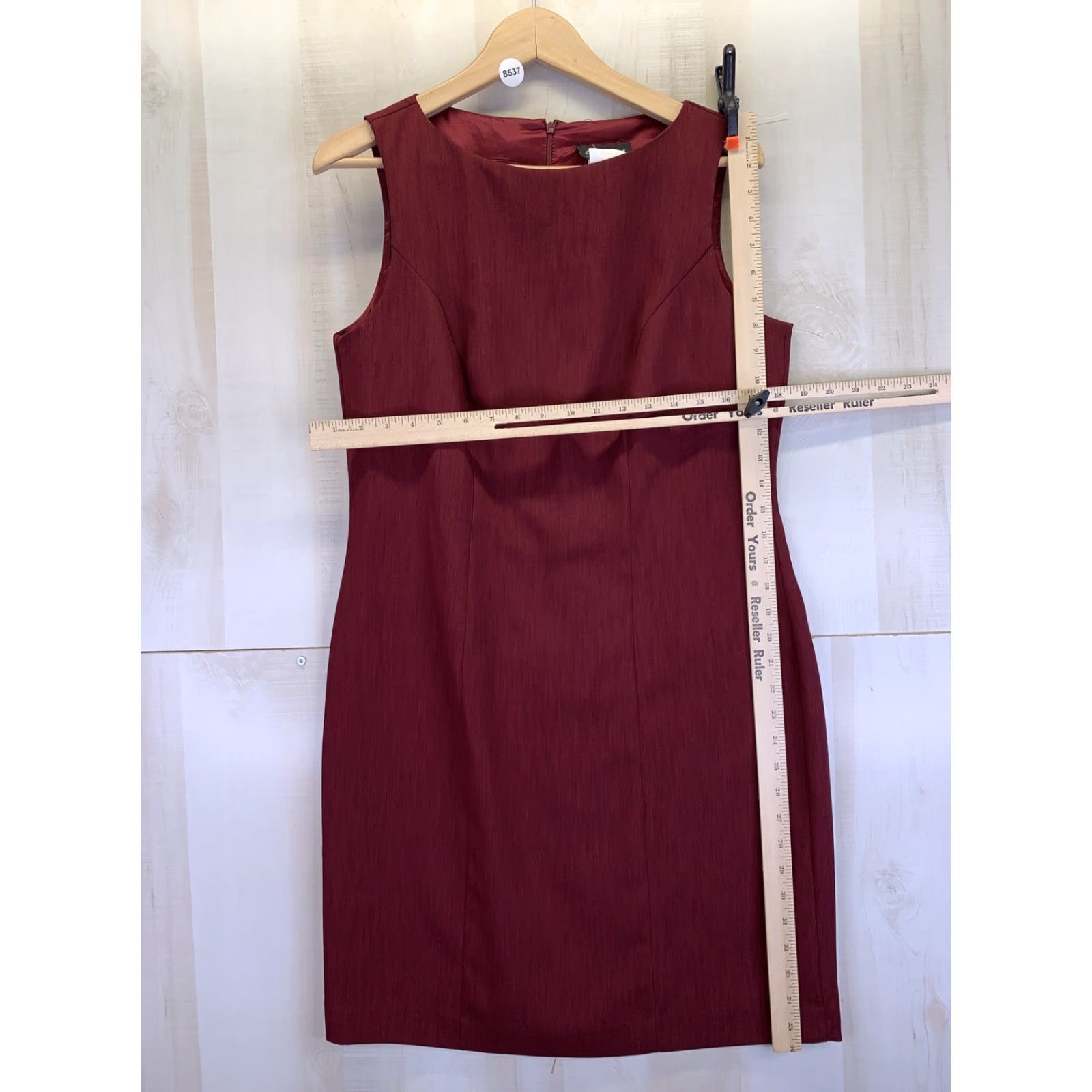Vintage VINTAGE Jolibee Womens Sheath Burgundy Dress 12 Petite 1990s, Polyester, Original, Canada, Casual, 8537, Wine Size XL / US 12-14 / IT 48-50 - 2 Thumbnail