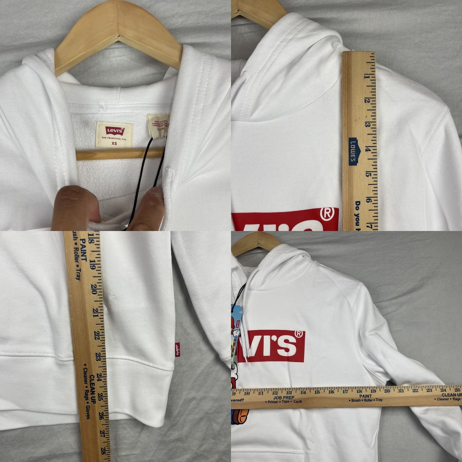 Levi's VINTAGE Super Mario Sweater Levi's White Hoodie Mens XS Graphic Print Hooded Pullover Logo 80s 90s Cartoon Retro Mens Size US XS / EU 42 / 0 - 8 Thumbnail