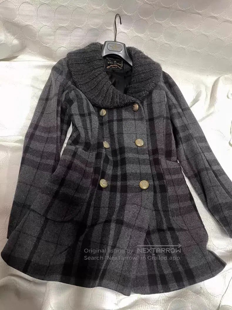 Vivienne Westwood Vivienne Westwood Gray Plaid Double-Breasted Coat Size M / US 6-8 / IT 42-44 - 4 Thumbnail