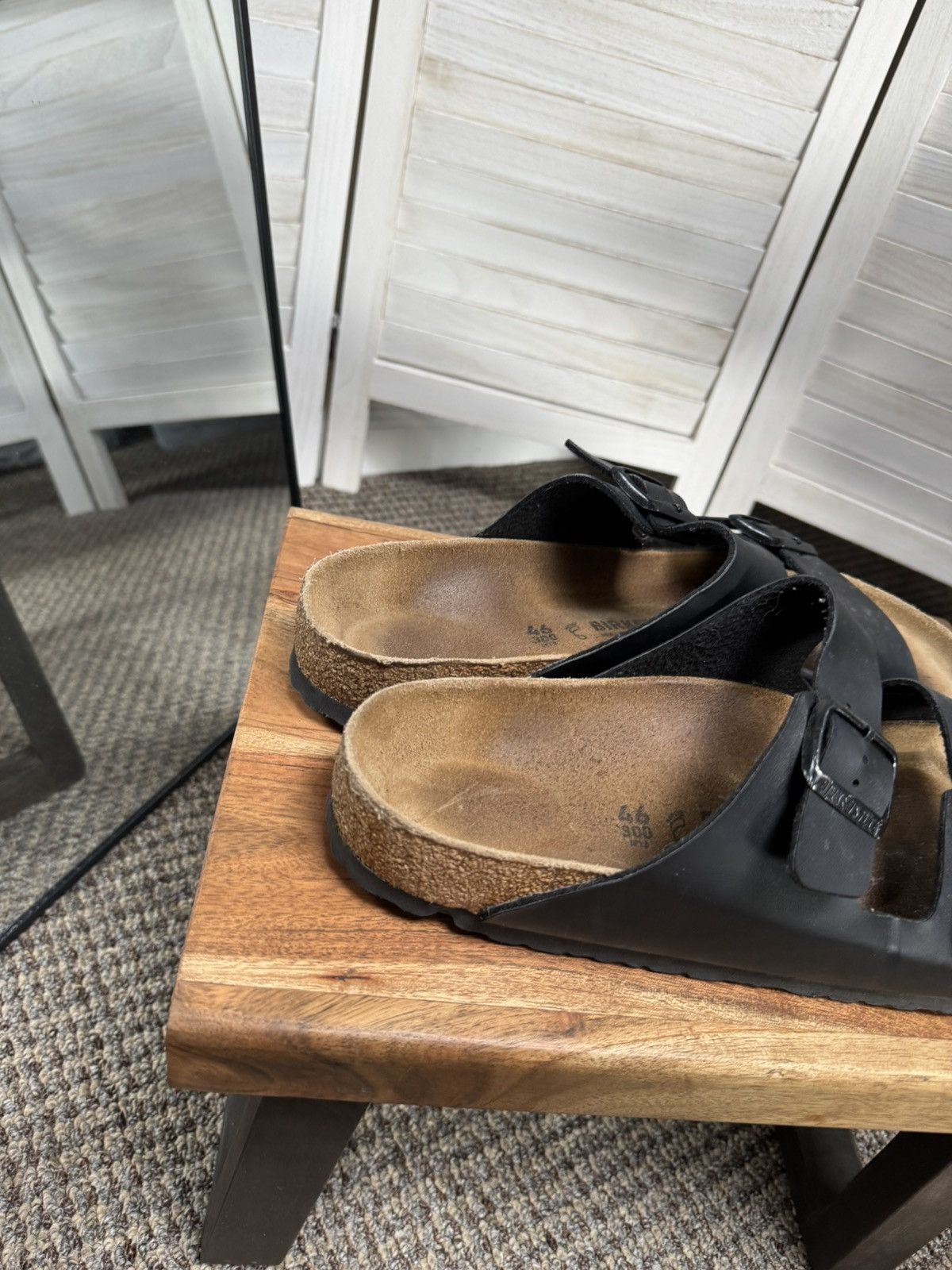 Birkenstock Men’s Leather Sandals Birkenstock Arizona Black Size:12 Size US 12 / EU 45 - 14 Thumbnail