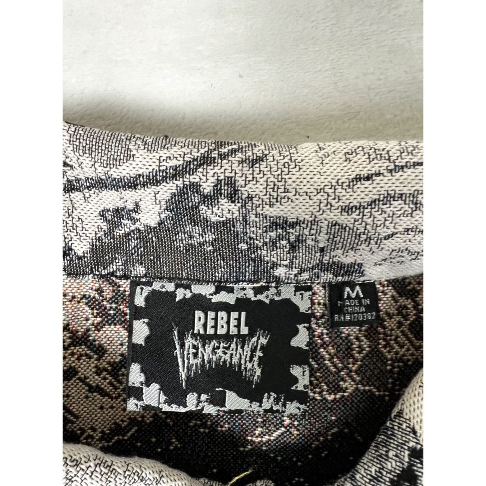 Vintage Rebel Vengeance Jacket Monochrome Overcoat Tapestry Apocalypse Horseman Black M Men Medium New Size Size US M / EU 48-50 / 2 - 4 Thumbnail
