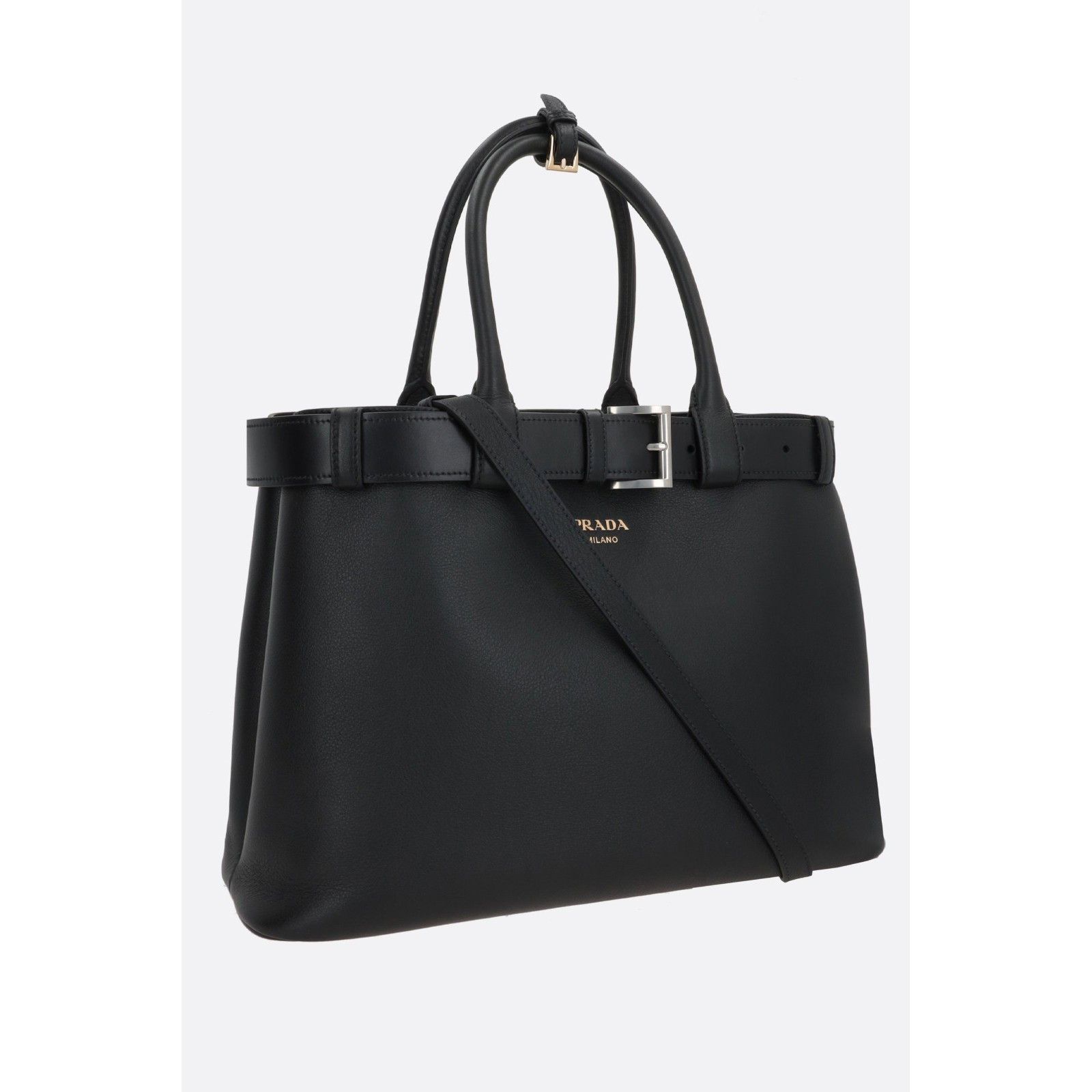 Prada PRADA Buckle Large $6500 Black Top Handle Bag New & Authenti Size ONE SIZE - 2 Thumbnail
