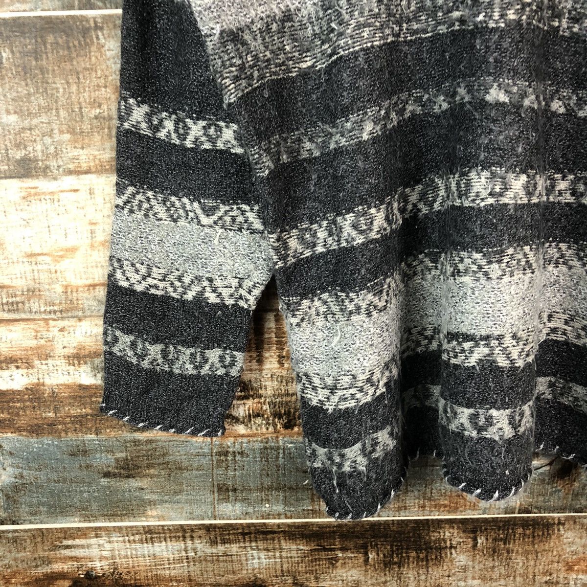 Homespun Knitwear DL Vino Rouge stripe Gray vintage Knitwear #C723 Size US M / EU 48-50 / 2 - 7 Thumbnail