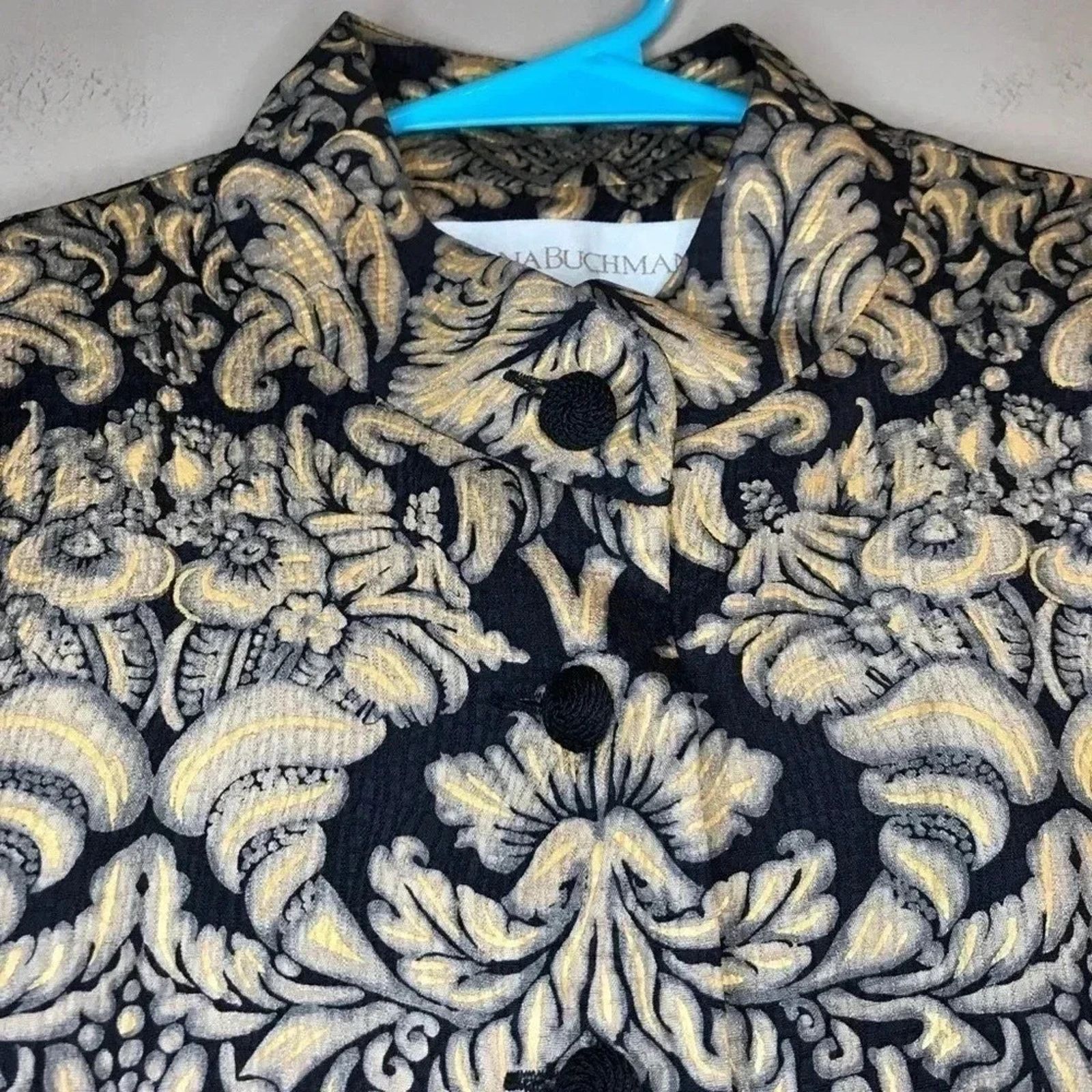 Other Dana Buchman Silk Floral Damask Long Jacket Coat Size S / US 4 / IT 40 - 8 Thumbnail