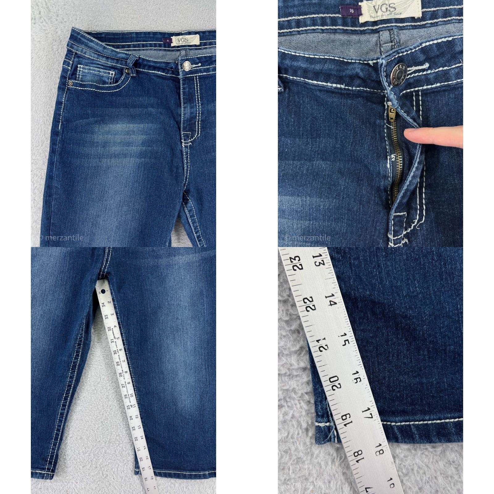 Vintage VIGOSS Jeans Women 10 Blue Denim Capri Embroidered Bling Cotton Stretch Capri Jeans Women 10 Blue Denim Capri Embroidered Bling Cotton Stretch Mens? Size 32" / US 10 / IT 46 - 8 Thumbnail