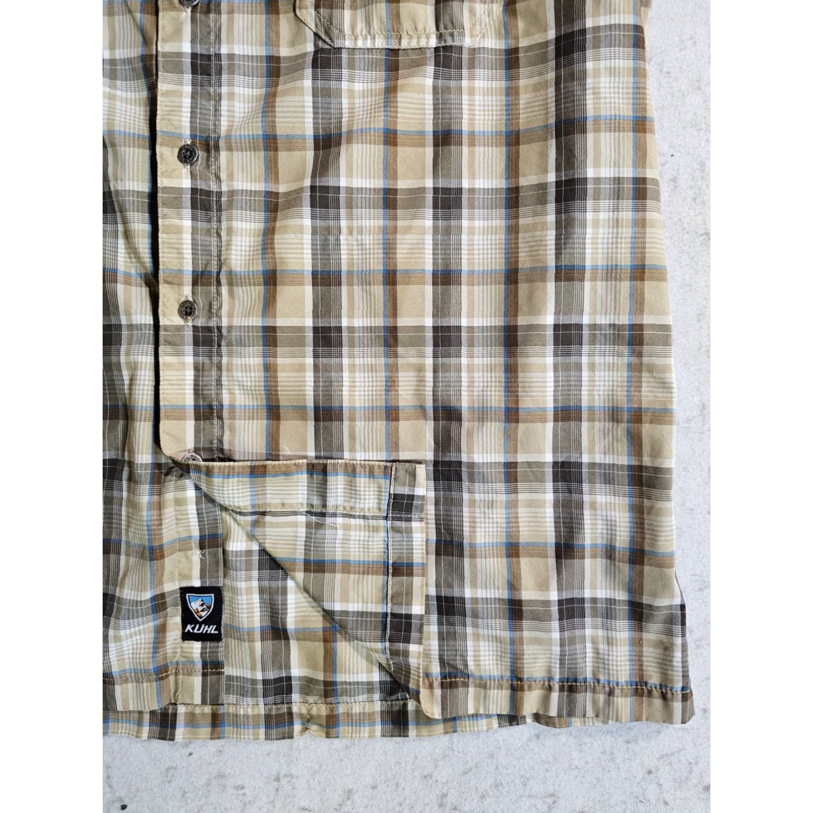 Vintage Kuhl Konquer Shirt Beige Plaid Button-Up Short Sleeve Eluxur Outdoor Mens Sz Lg Size US L / EU 52-54 / 3 - 6 Thumbnail