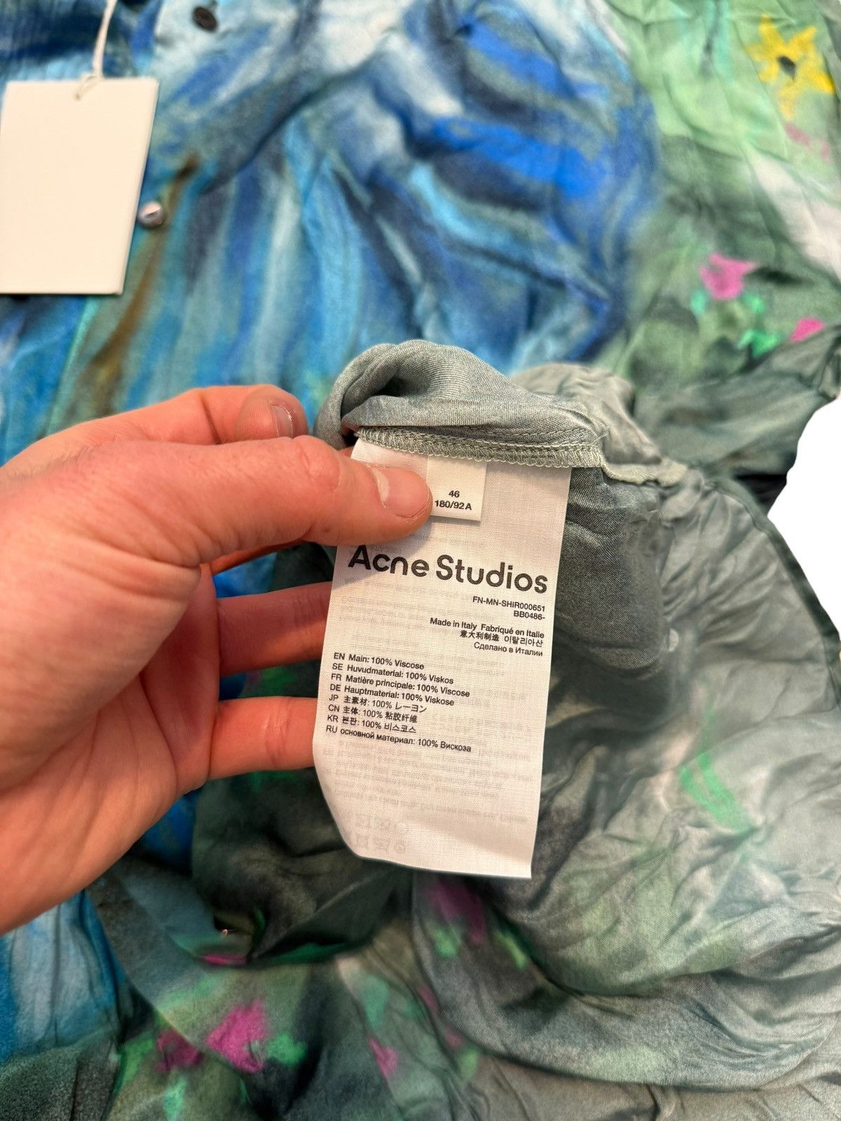 Acne Studios Wrinkle Viscose Abstract Shirt Size US S / EU 44-46 / 1 - 10 Thumbnail