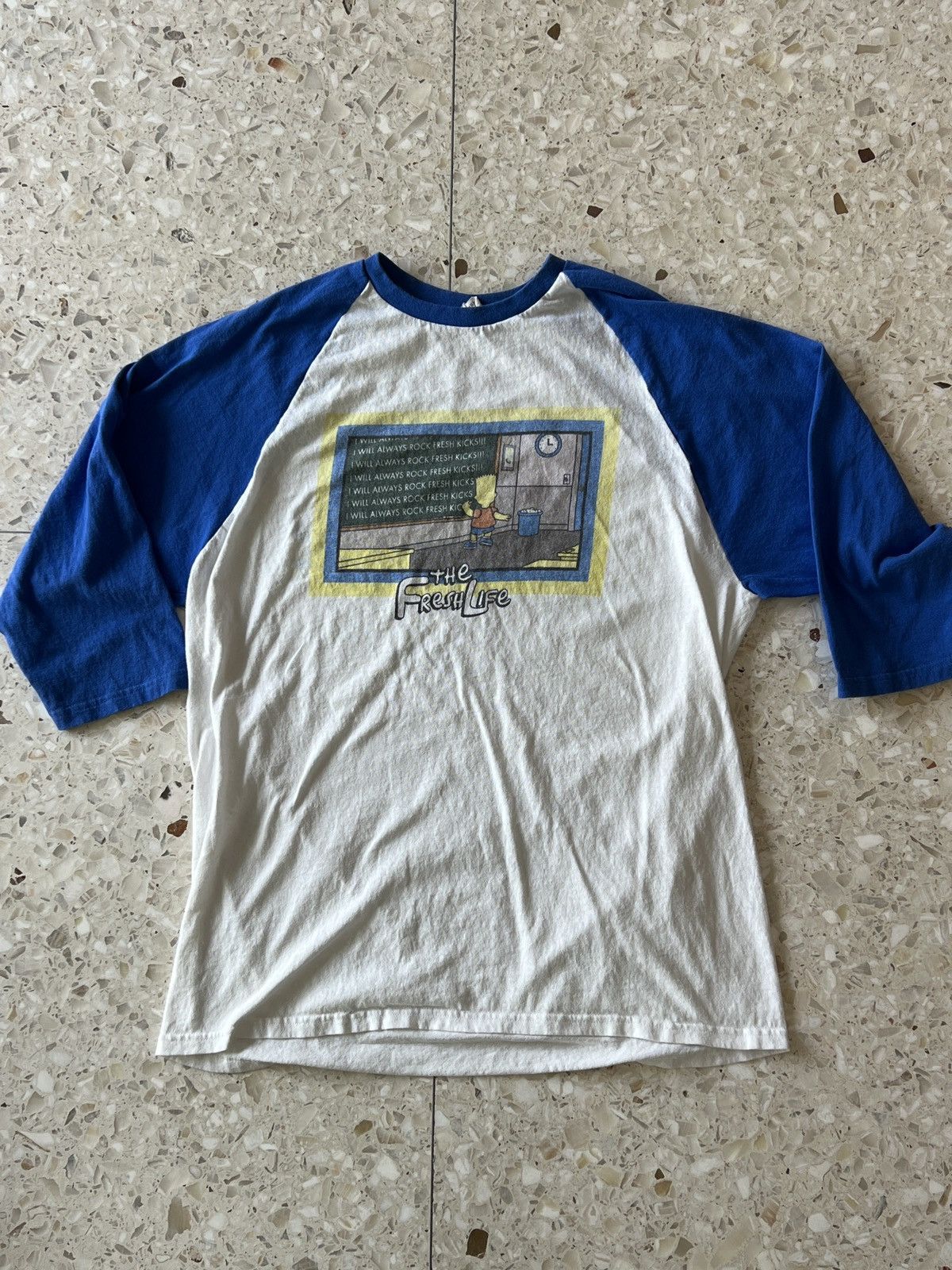 Anvil Bart Simpson baseball raglan fresh life parody chalkboard xl Size US XL / EU 56 / 4 - 1 Thumbnail