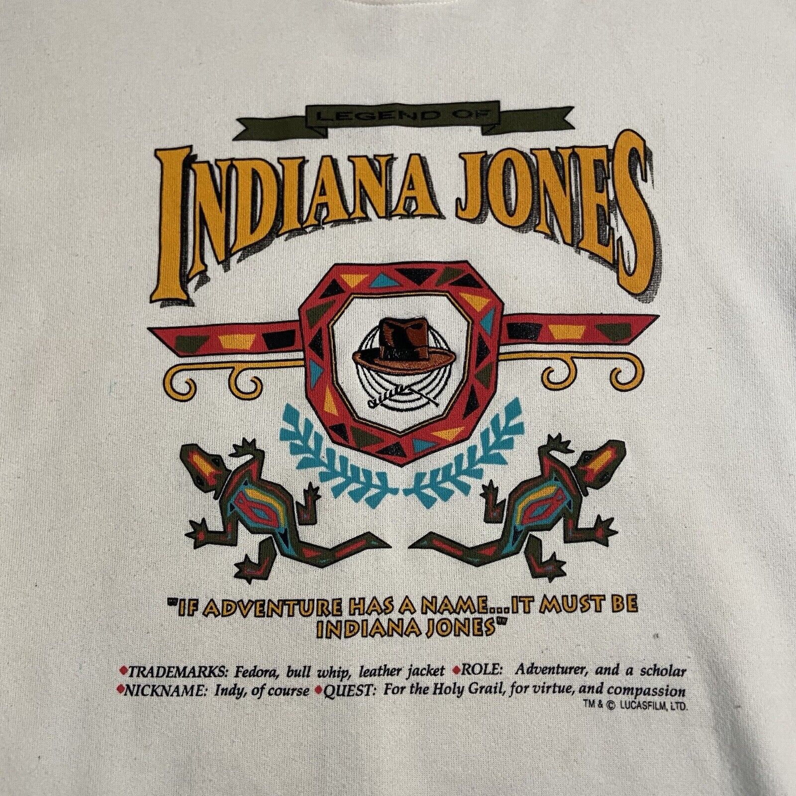 Disney Vtg Indiana Jones Crewneck Size XL White Sweater Pullover Size US XL / EU 56 / 4 - 2 Thumbnail