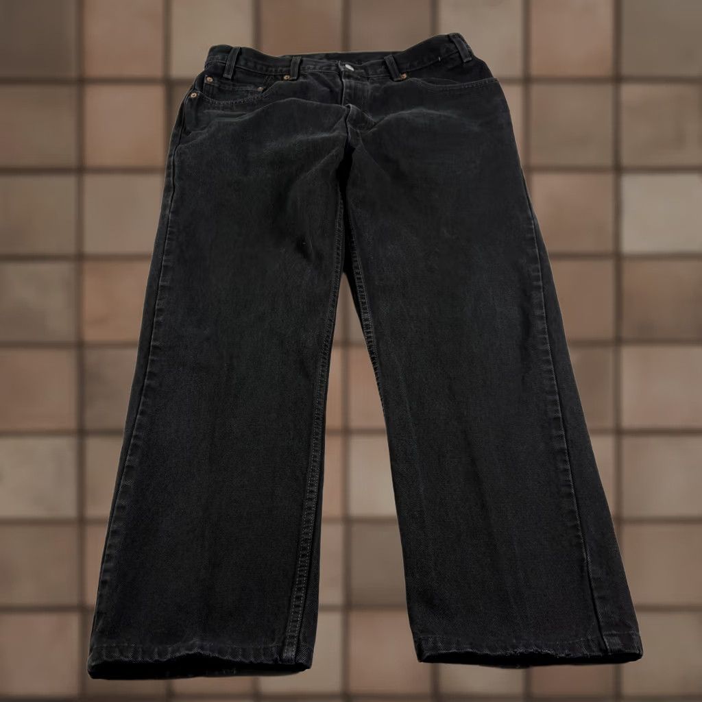Levi's VINTAGE Levi's Jeans Mens 38x30 Black 505 Straight Leg Denim 90s Mens Jeans Black 90s Levi's Straight Size US 38 / EU 54 - 1 Thumbnail