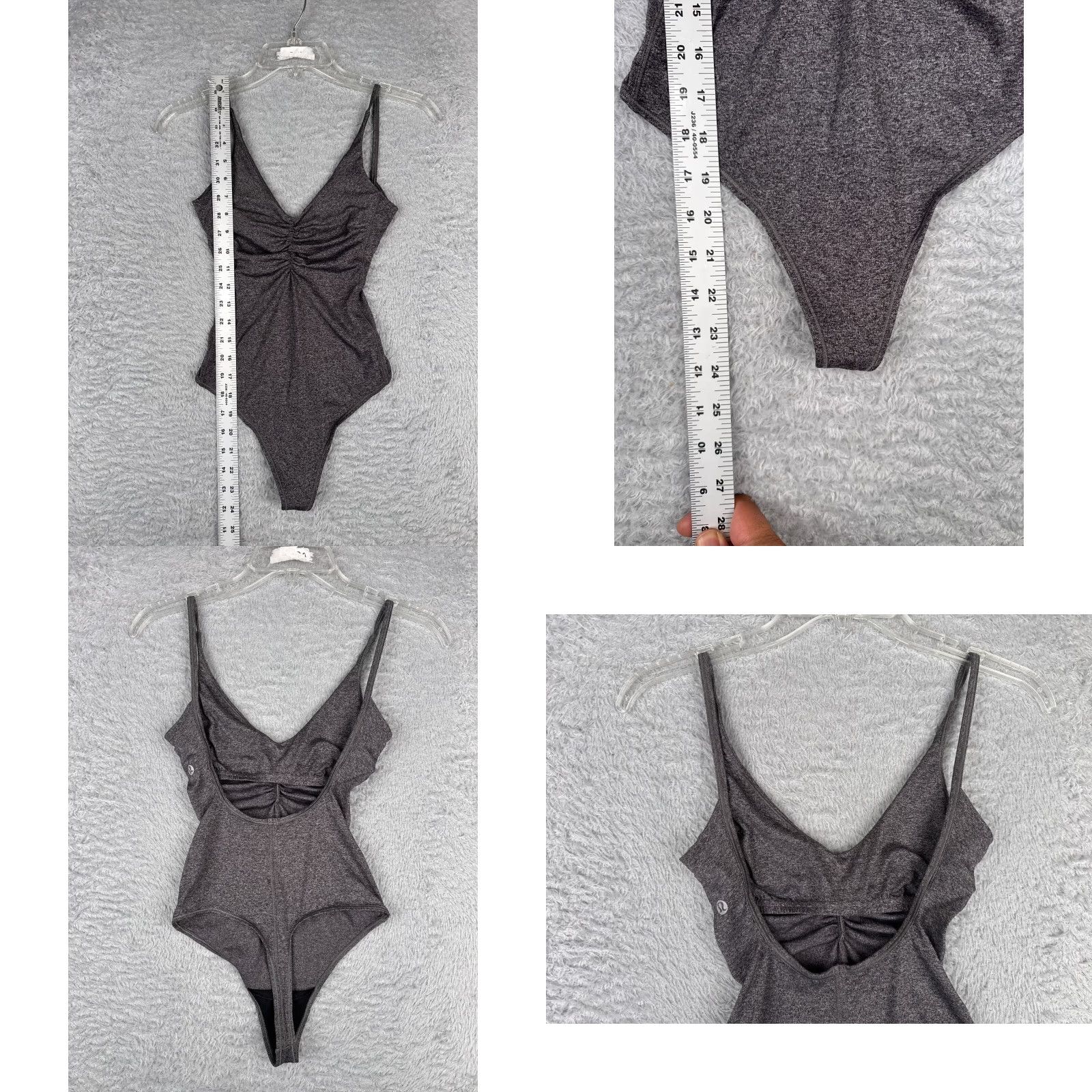 Lululemon Lululemon Bodysuit Women Regular Size 2 Gray Yoga Gym Sleeveless V-Neck Heathered Nulu Fabric Size XS / US 0-2 / IT 36-38 - 8 Thumbnail