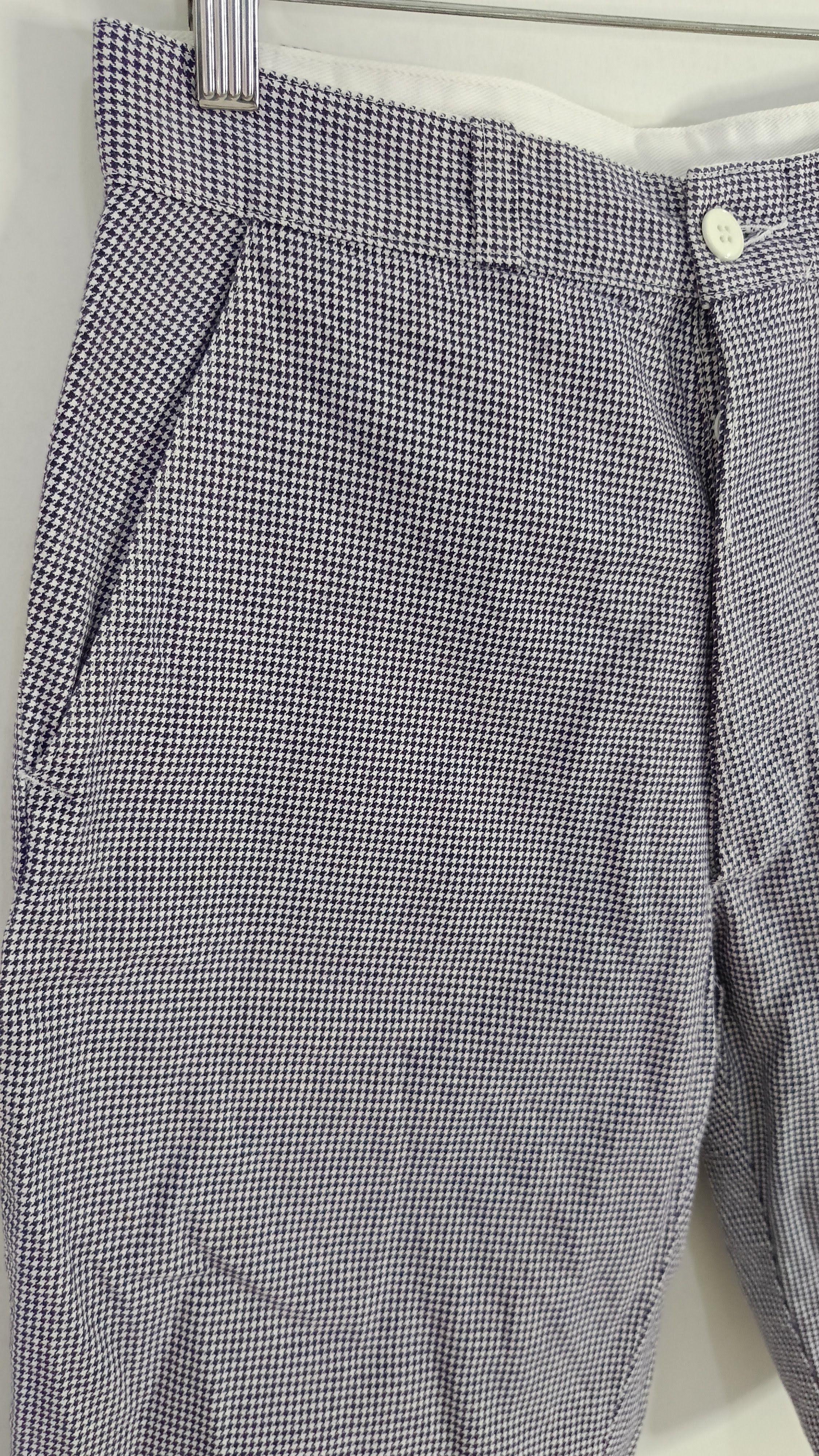 Danton DANTON France blue houndstooth pants shorts slim small Size US 28 / EU 44 - 4 Thumbnail