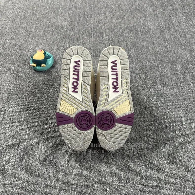 Louis Vuitton Louis Vuitton Trainer White and Purple Velcro shoes Size US 7 / EU 40 - 4 Thumbnail