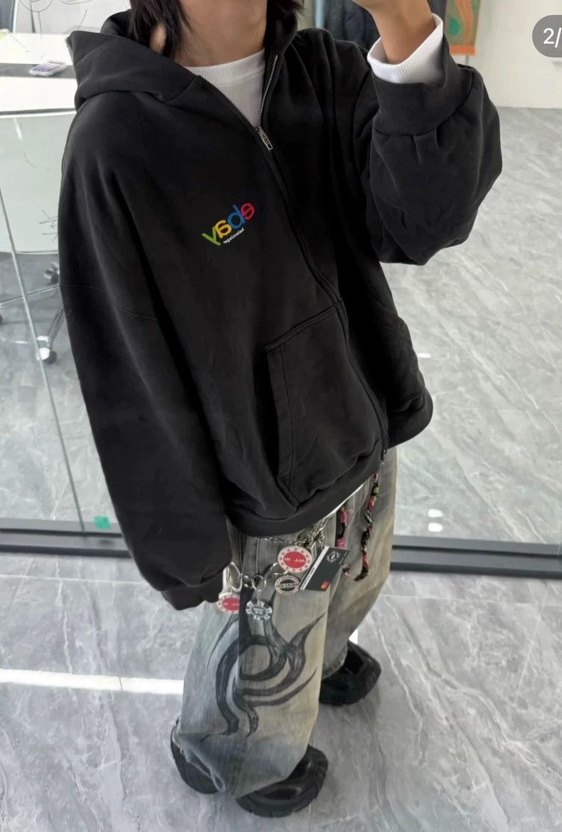 Balenciaga Balenciaga Black Zip Hoodie Size US M / EU 48-50 / 2 - 9 Thumbnail