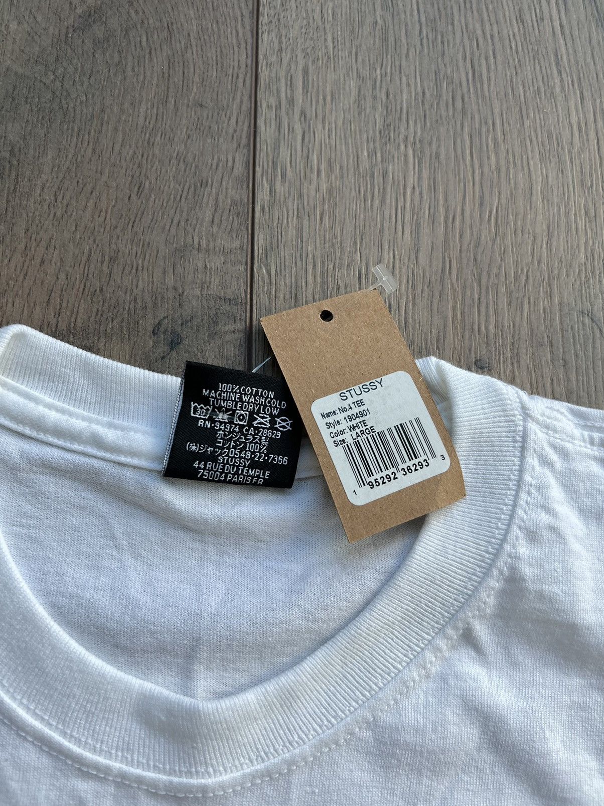 Stussy Stussy No4 Tee “White” Large Size US L / EU 52-54 / 3 - 4 Thumbnail