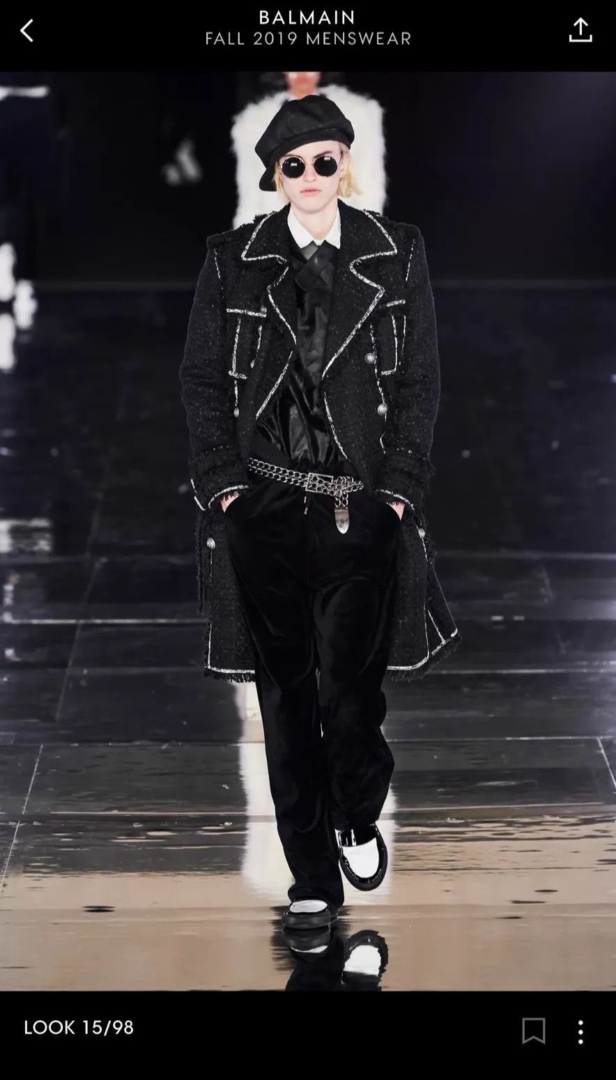 Balmain Balmain 19ss Runway Black & White Line Coat 50 New Size US M / EU 48-50 / 2 - 8 Thumbnail