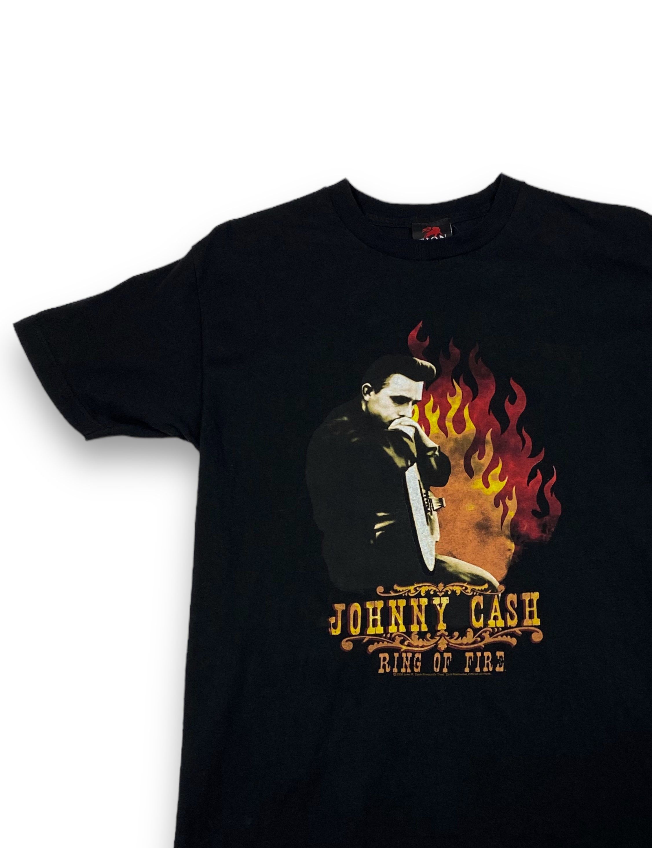 Band Tees 2006 Vintage JOHNY CASH Big Logo Black T-Shirt M719 Size US M / EU 48-50 / 2 - 3 Thumbnail