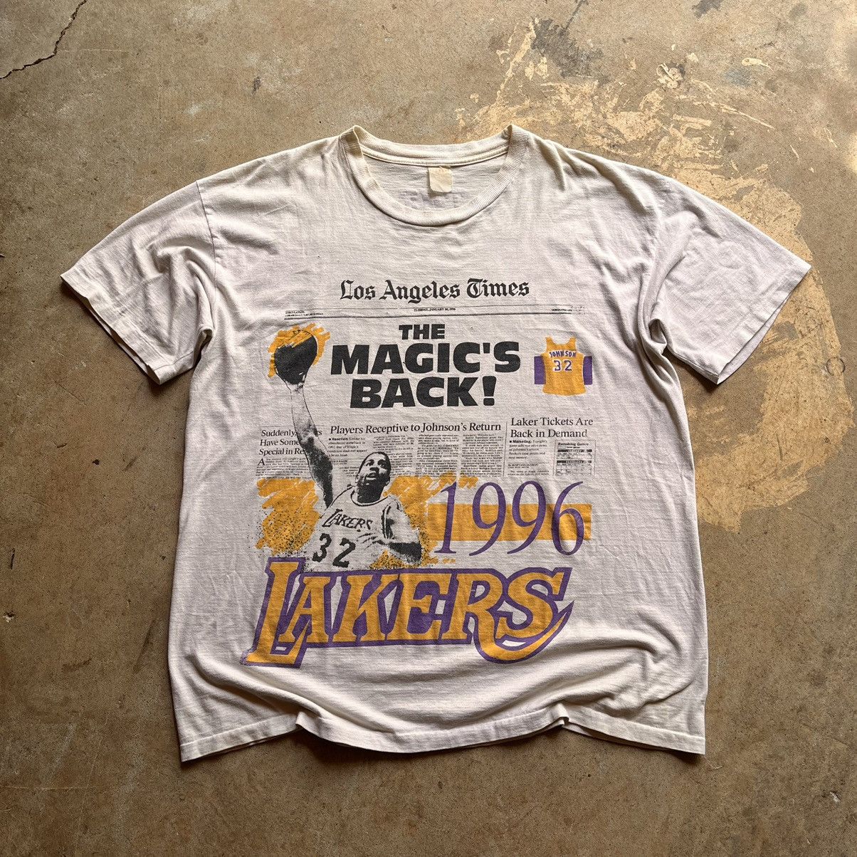Vintage 90s Magic Johnson Lakers AIDS NBA Rap Sport Rare Tee