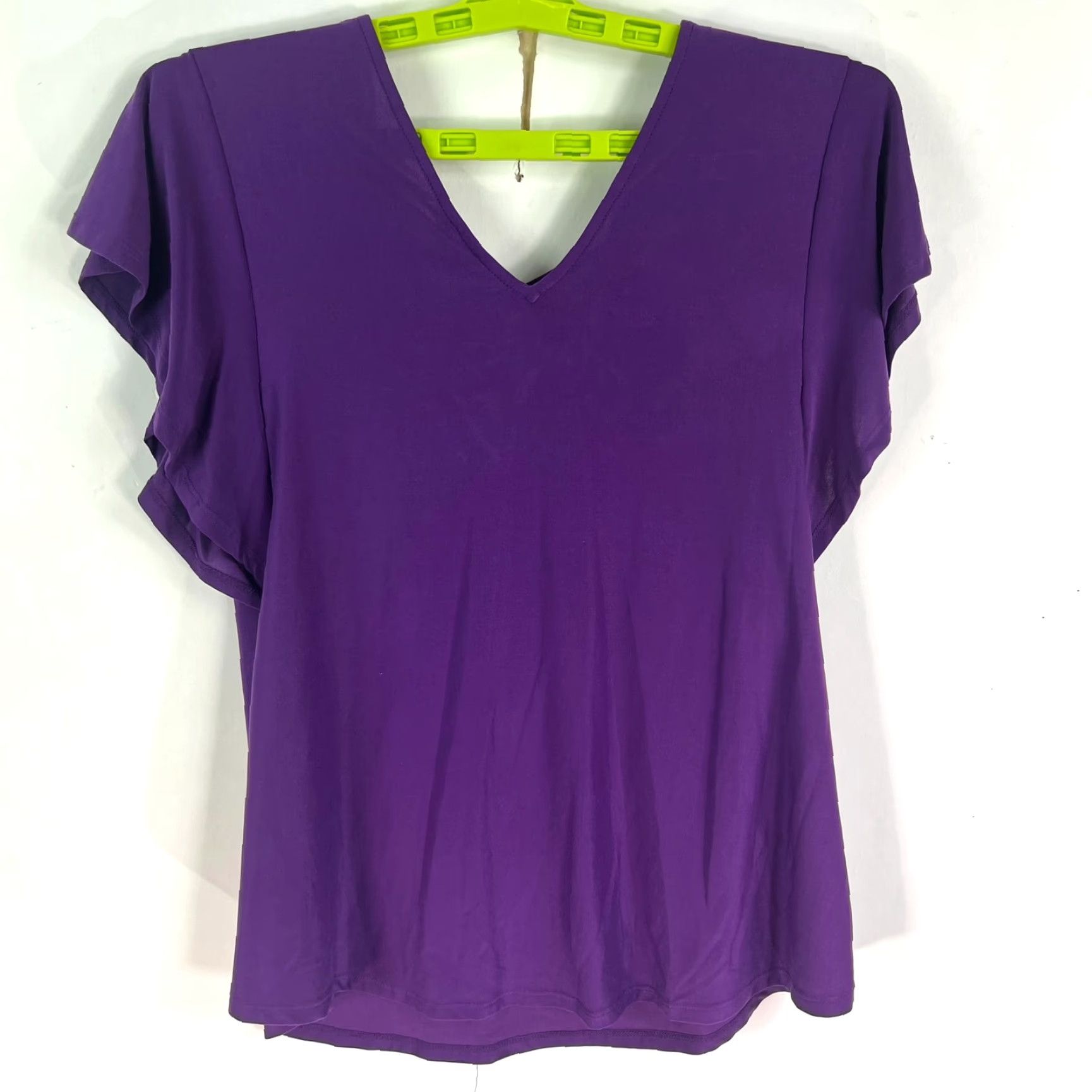 Vintage Soma Womens Knit Top Butterfly Purple XS Criss Cross Tunic Blouse Short Sleeve Round Neck Pullover Casual Workwear Party/Cocktail Vintage No Size XS / US 0-2 / IT 36-38 - 7 Thumbnail
