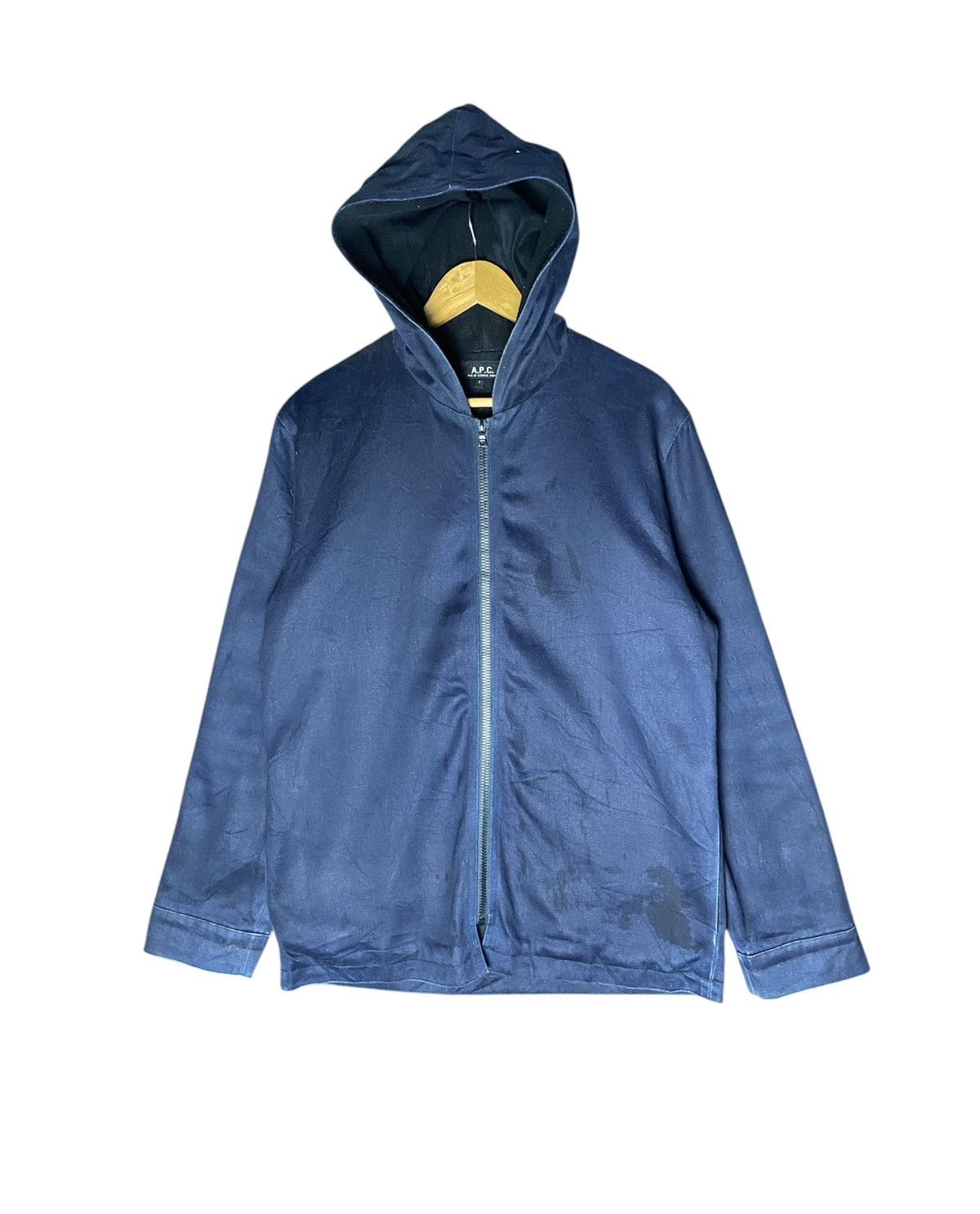A.P.C. × Vintage Vintage A.P.C Denim Cotton Zipper hoodie Size US S / EU 44-46 / 1 - 1 Thumbnail