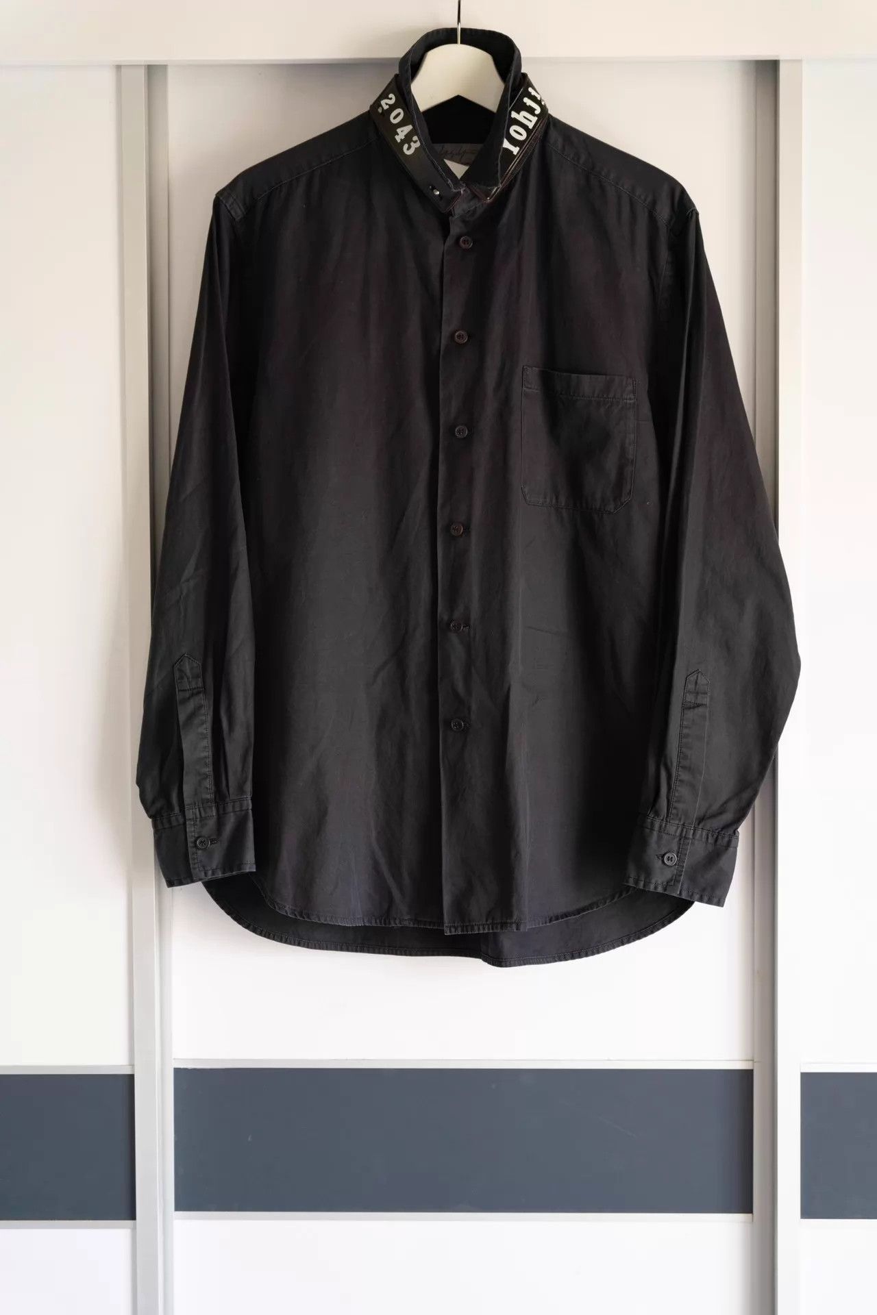 Yohji Yamamoto Yohji Yamamoto 08AW 100 Leather Collar Plaid Shirt Size US M / EU 48-50 / 2 - 1 Thumbnail