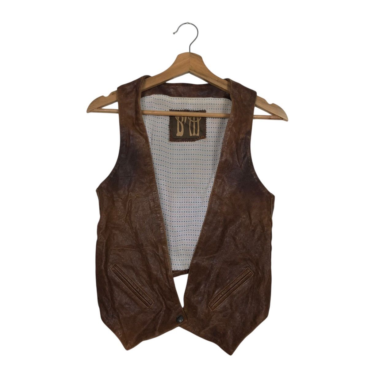 Vera Pelle 🔥VINTAGE GENUINE LEATHER VEST JACKET BIKER BEN ISSEY MIYAKE Size US M / EU 48-50 / 2 - 3 Thumbnail