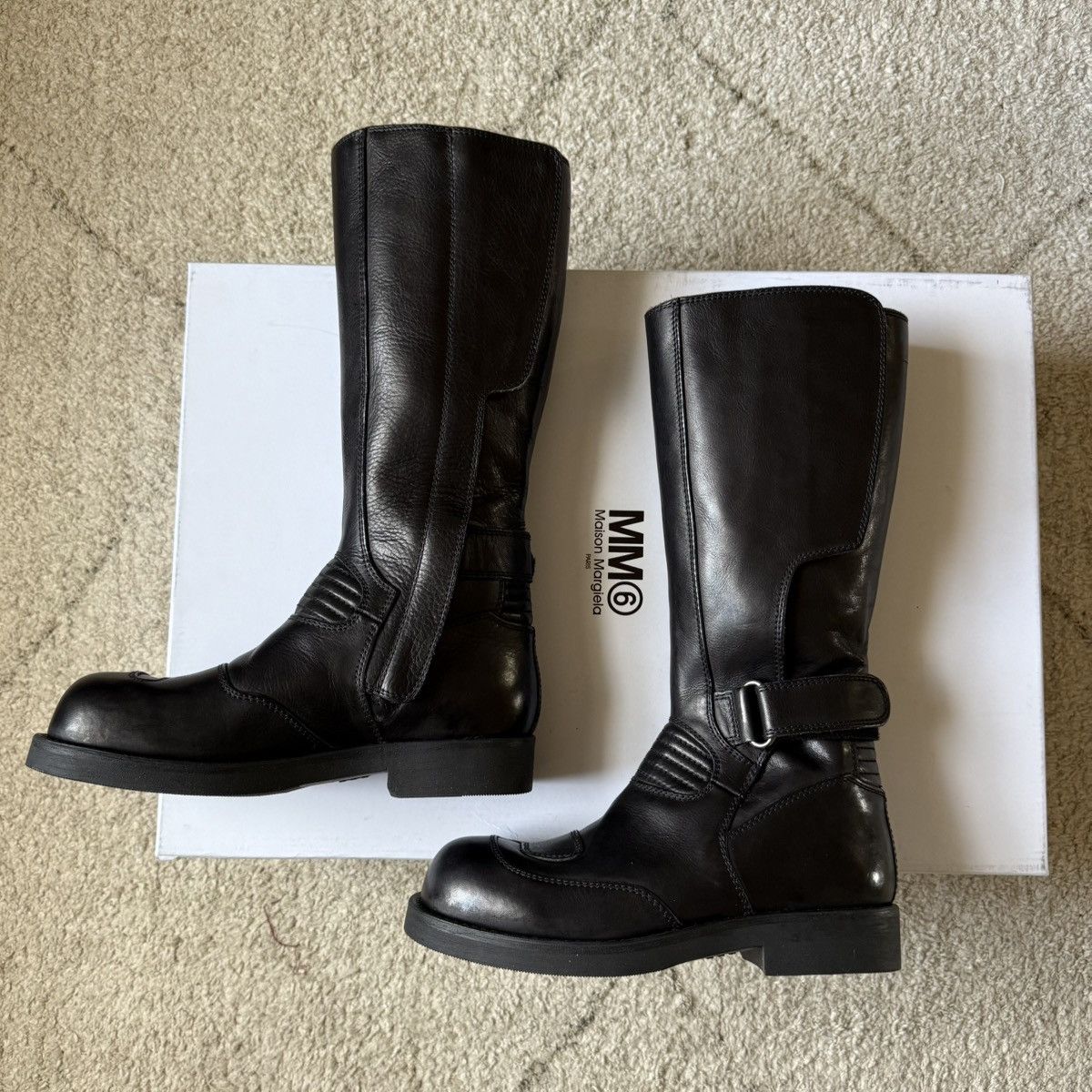MM6 MM6 MAISON MARGIELA Black Biker Engineer Boots 38 Size US 8 / IT 38 - 1 Thumbnail