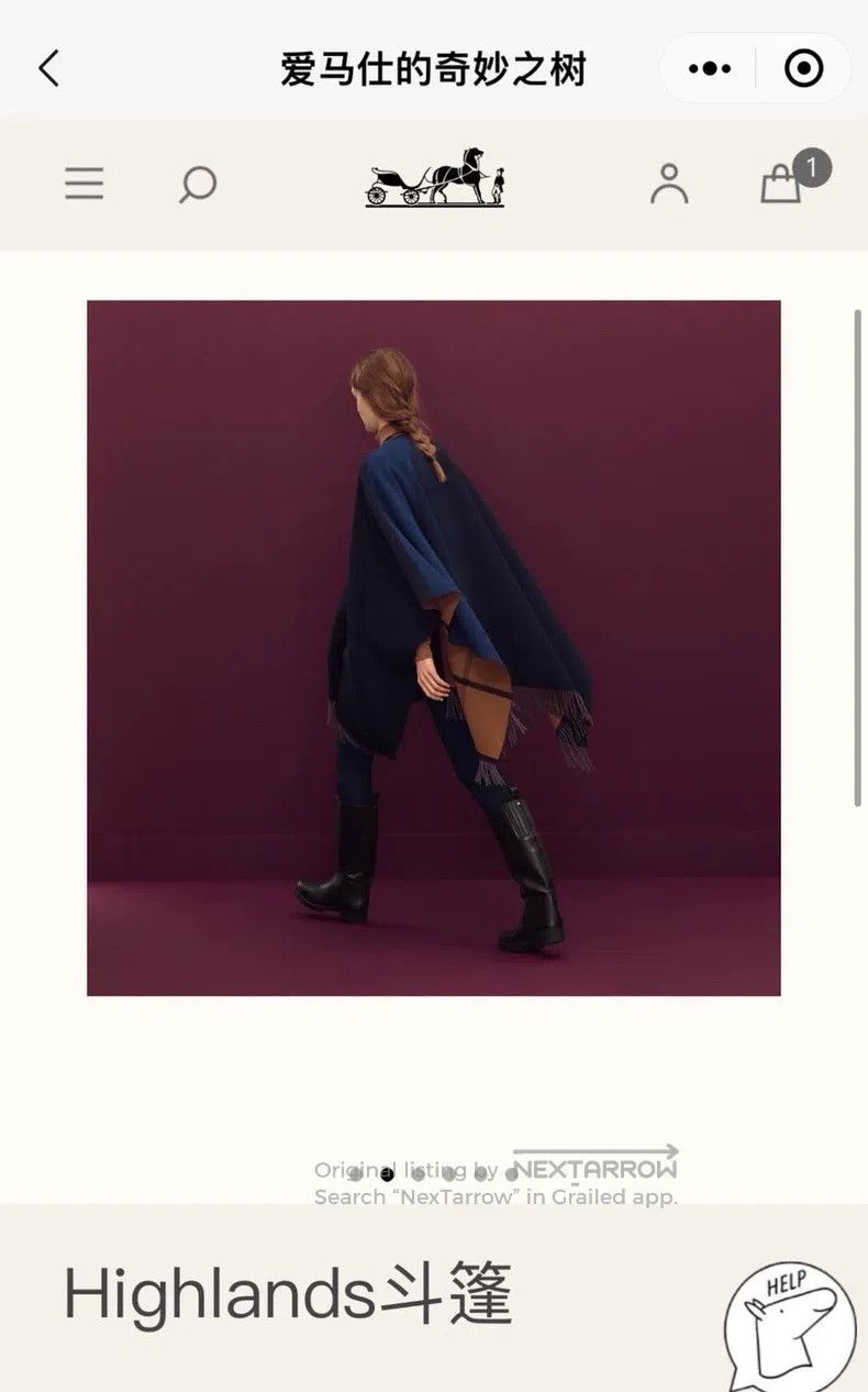 Hermes Hermes Double-sided leather fringed cloak, blue and black Size M / US 6-8 / IT 42-44 - 8 Thumbnail
