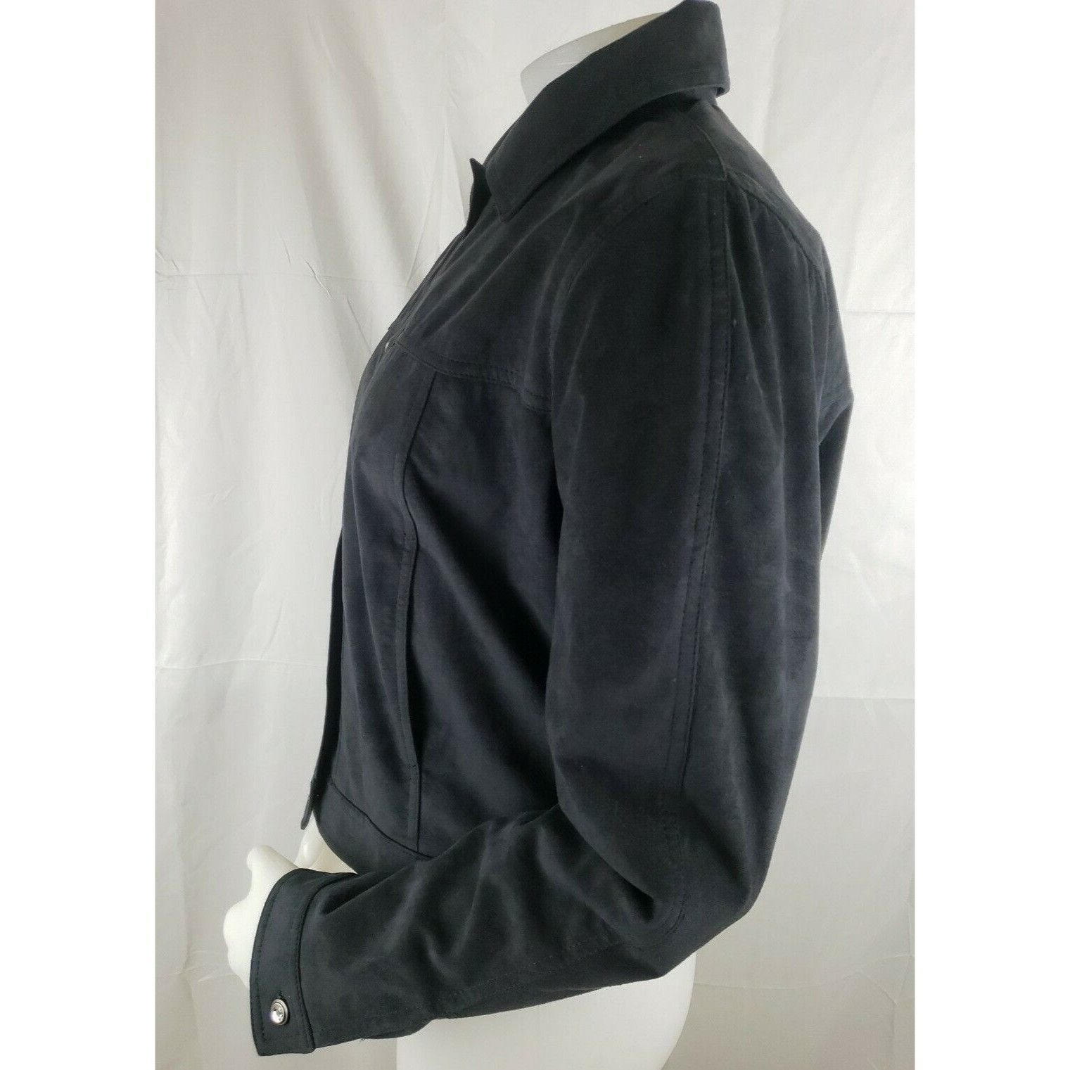 Other Faux Suede Rhinestone Western Jacket Womens M Black Trucker Size M / US 6-8 / IT 42-44 - 10 Thumbnail