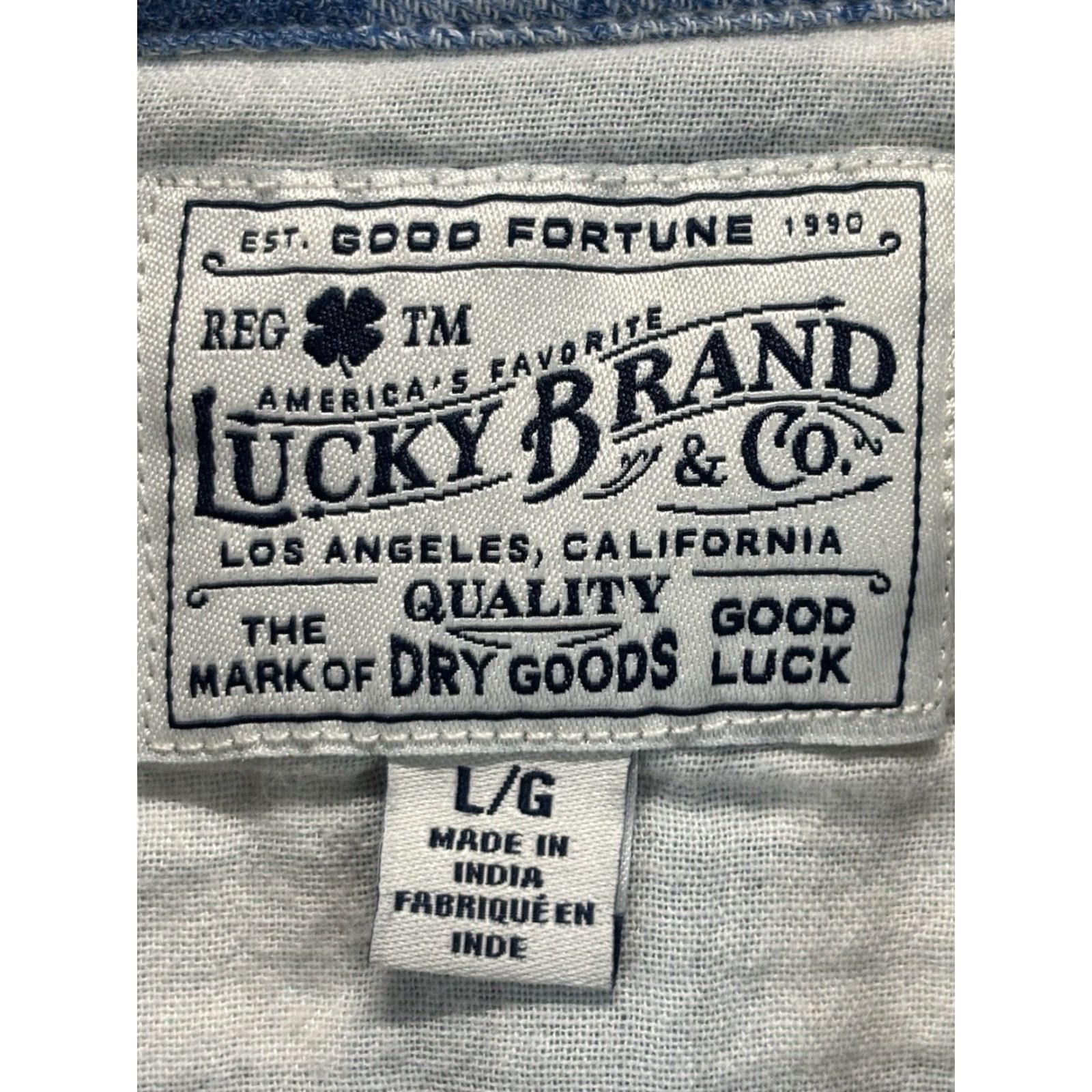 Lucky Brand Lucky Brand Men Western Style Pearl Snap Button Up Blue Plaid Shirt Gauze Large Size US L / EU 52-54 / 3 - 7 Thumbnail